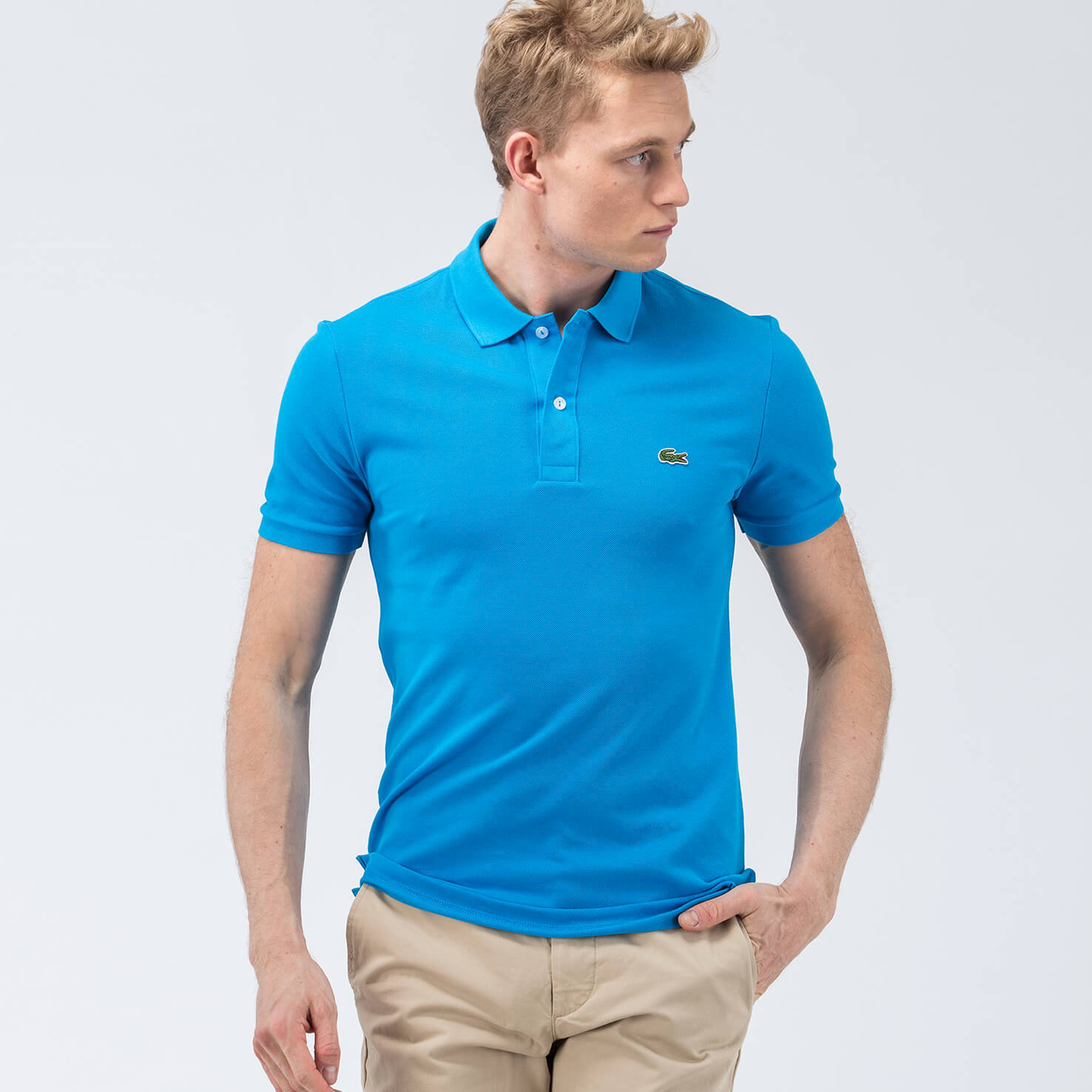 Lacoste Erkek Mavi Slim Fit Polo