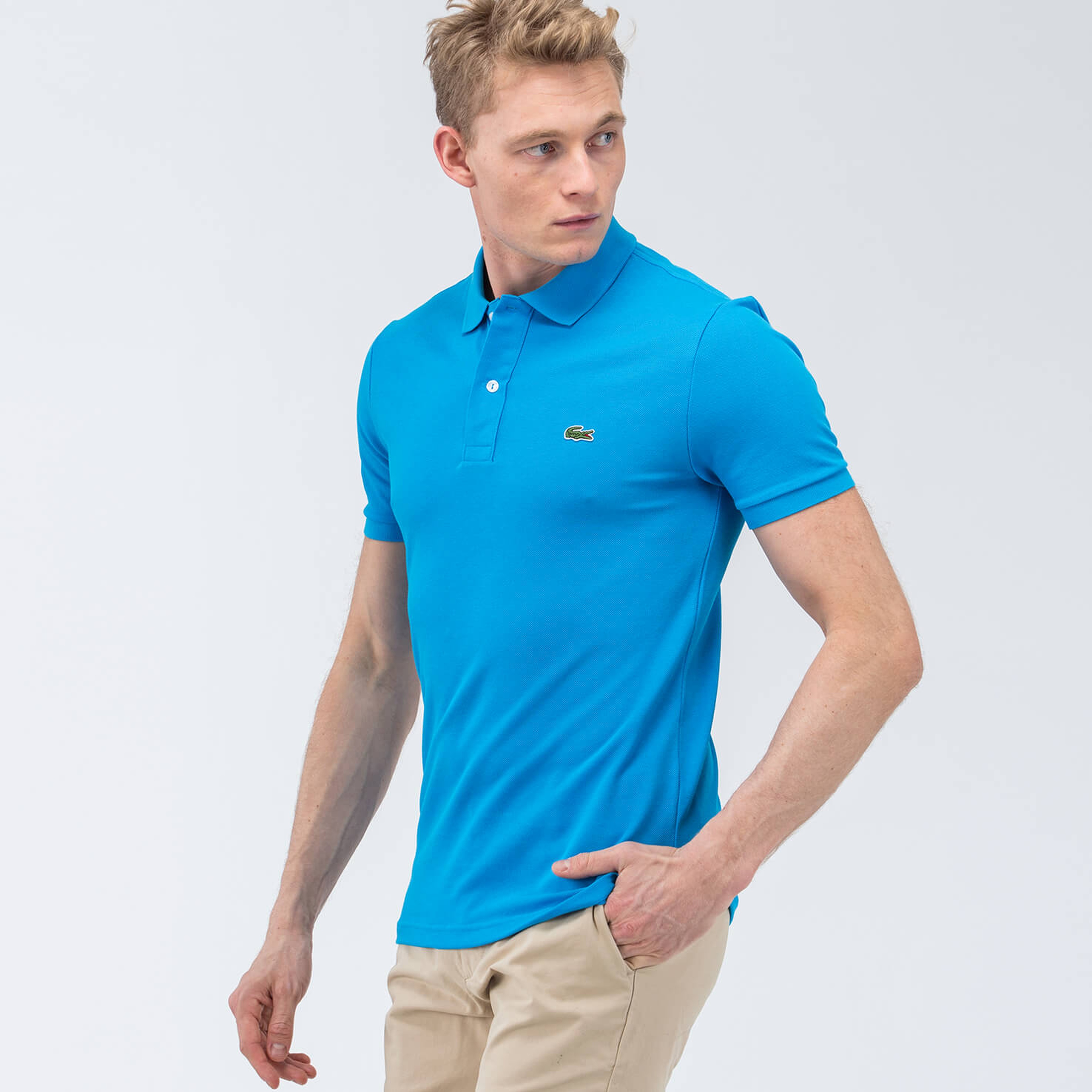 Lacoste Erkek Mavi Slim Fit Polo