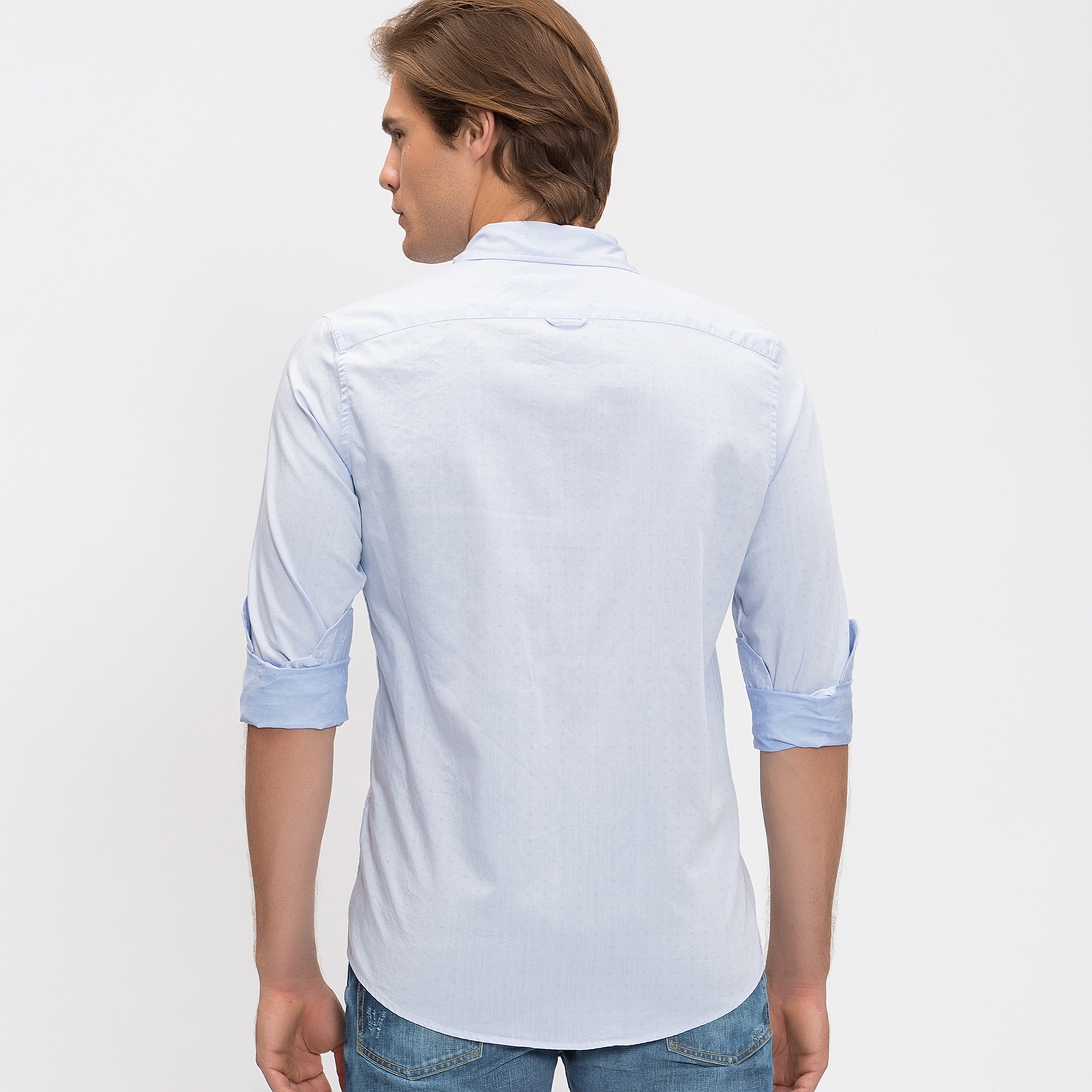 Lacoste Erkek Mavi Slim Fit Uzun Kollu Gömlek