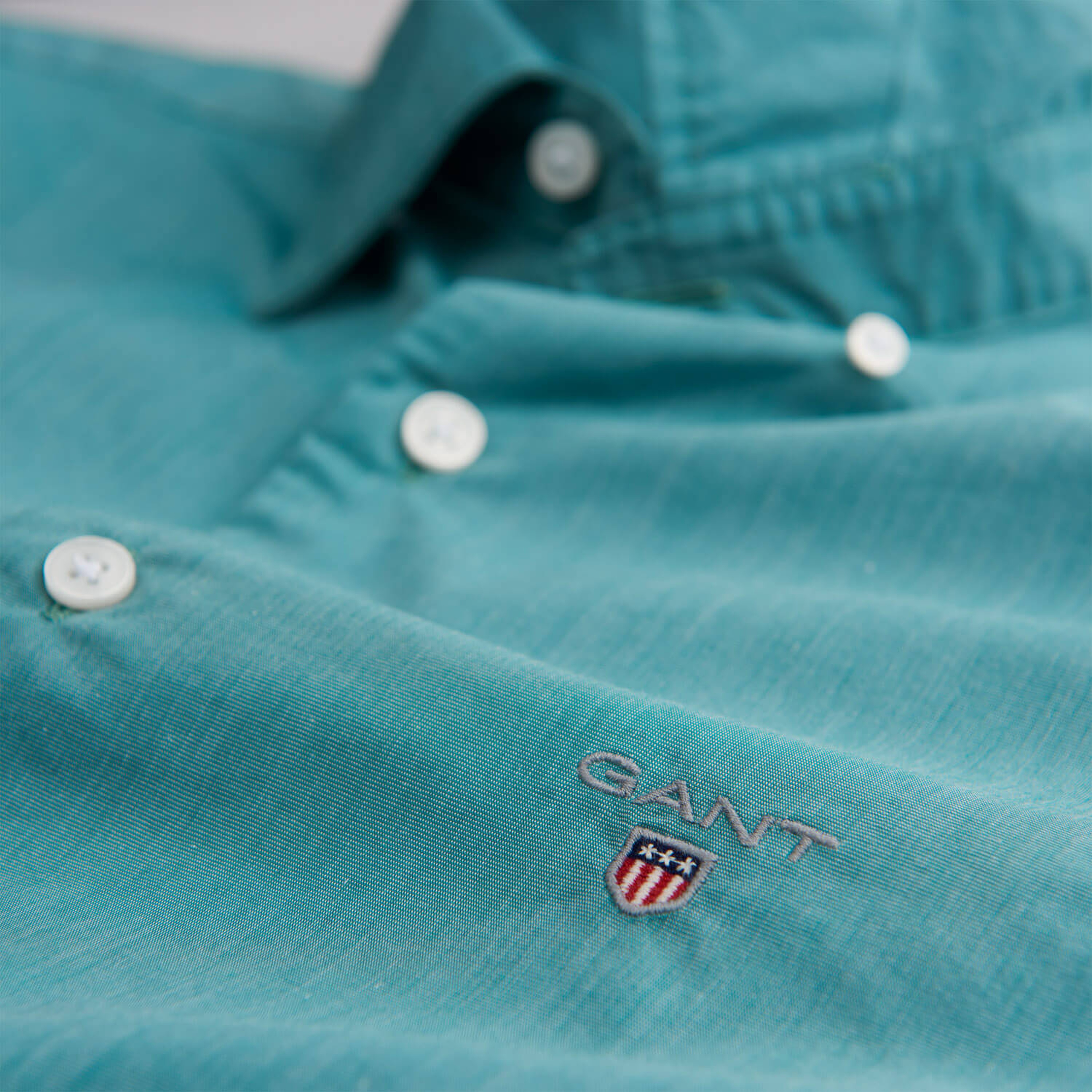 Gant Erkek Yeşil Uzun Kollu Slim Fit Gömlek