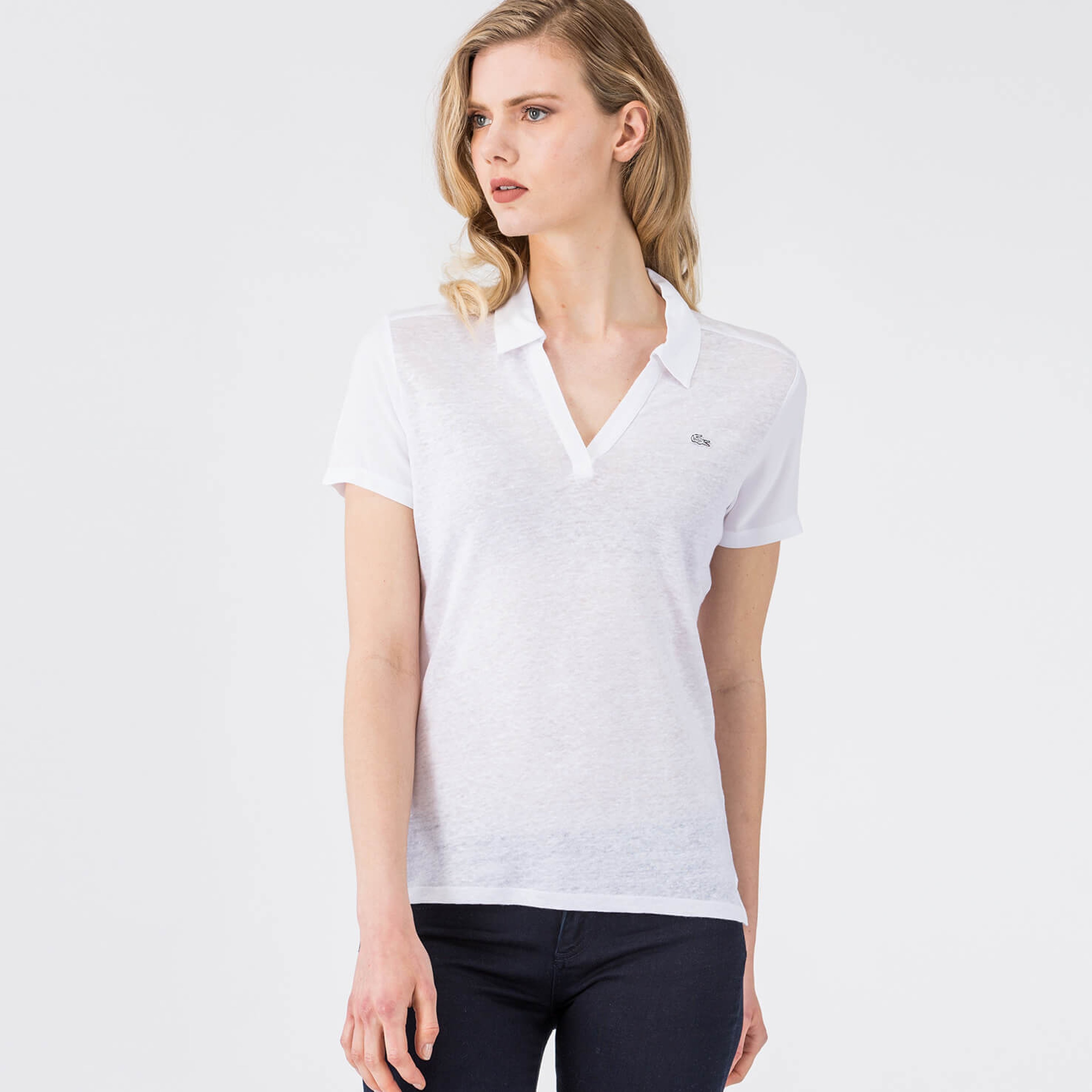 Lacoste Kadın Beyaz Kısa Kollu Polo