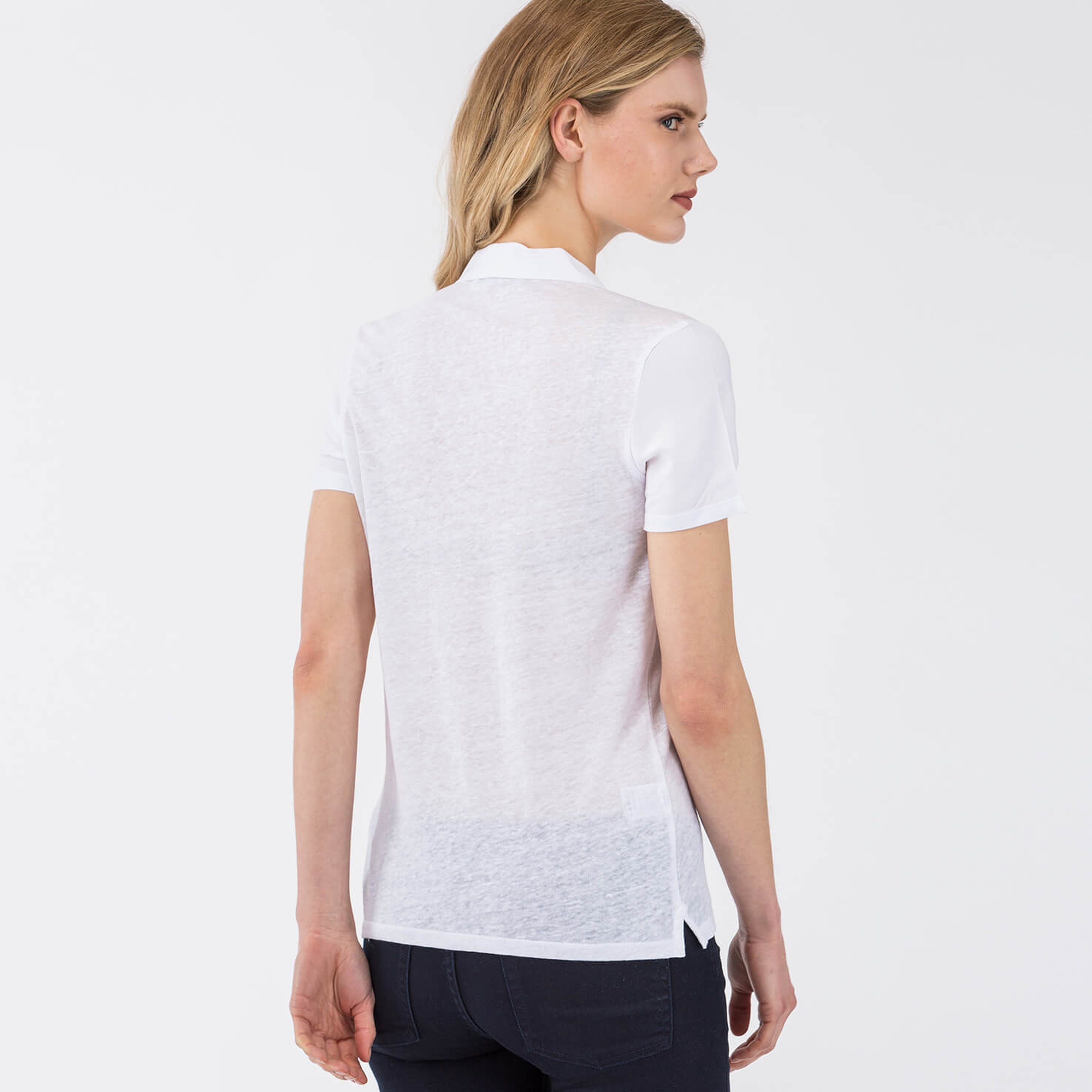 Lacoste Kadın Beyaz Kısa Kollu Polo