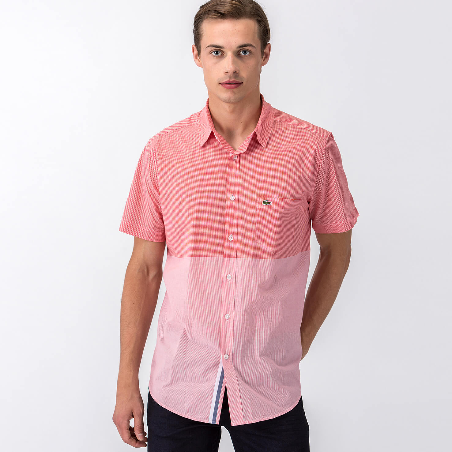 Lacoste Erkek Pembe Uzun Kollu Gömlek