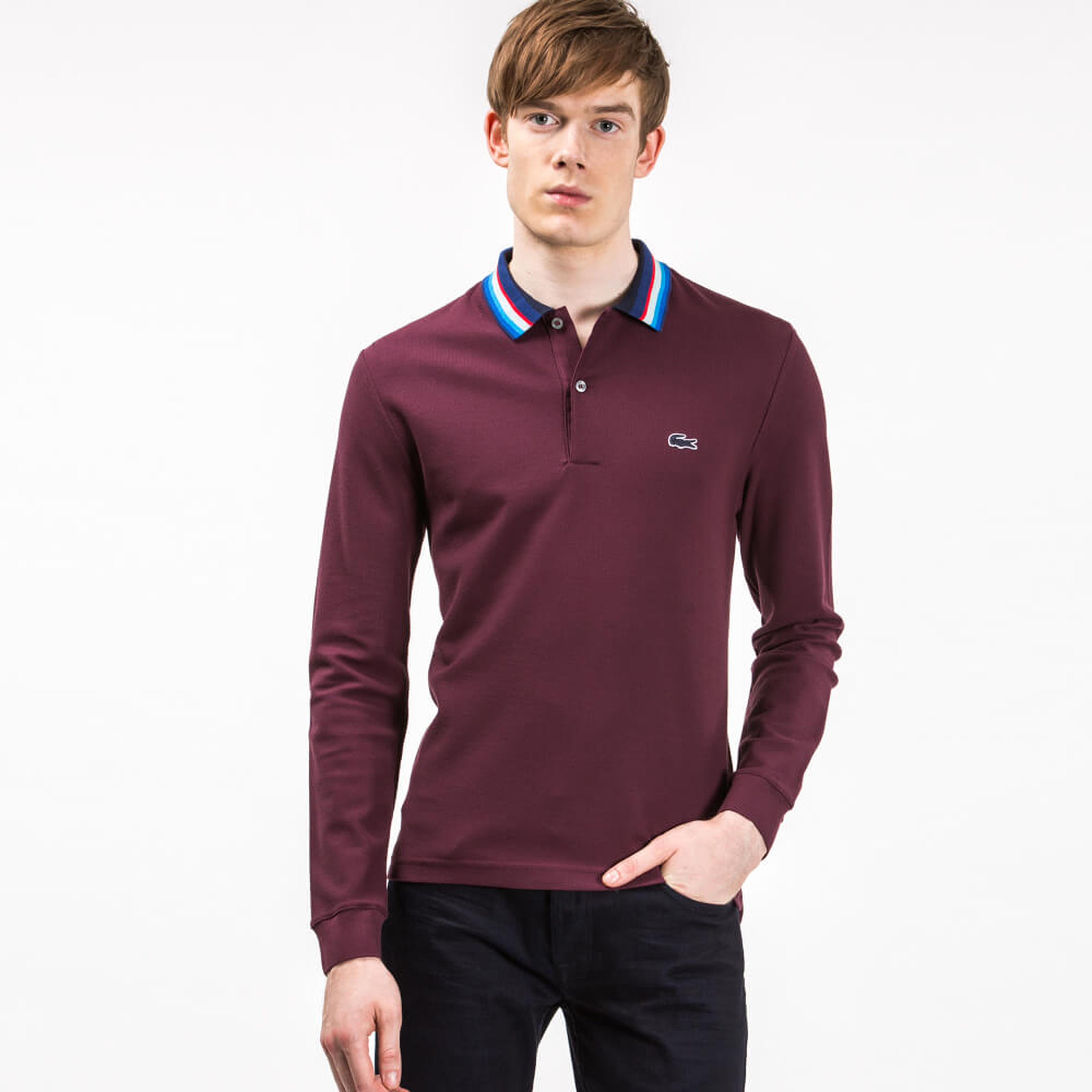 Lacoste Erkek Bordo Regular Fit Uzun Kollu Polo
