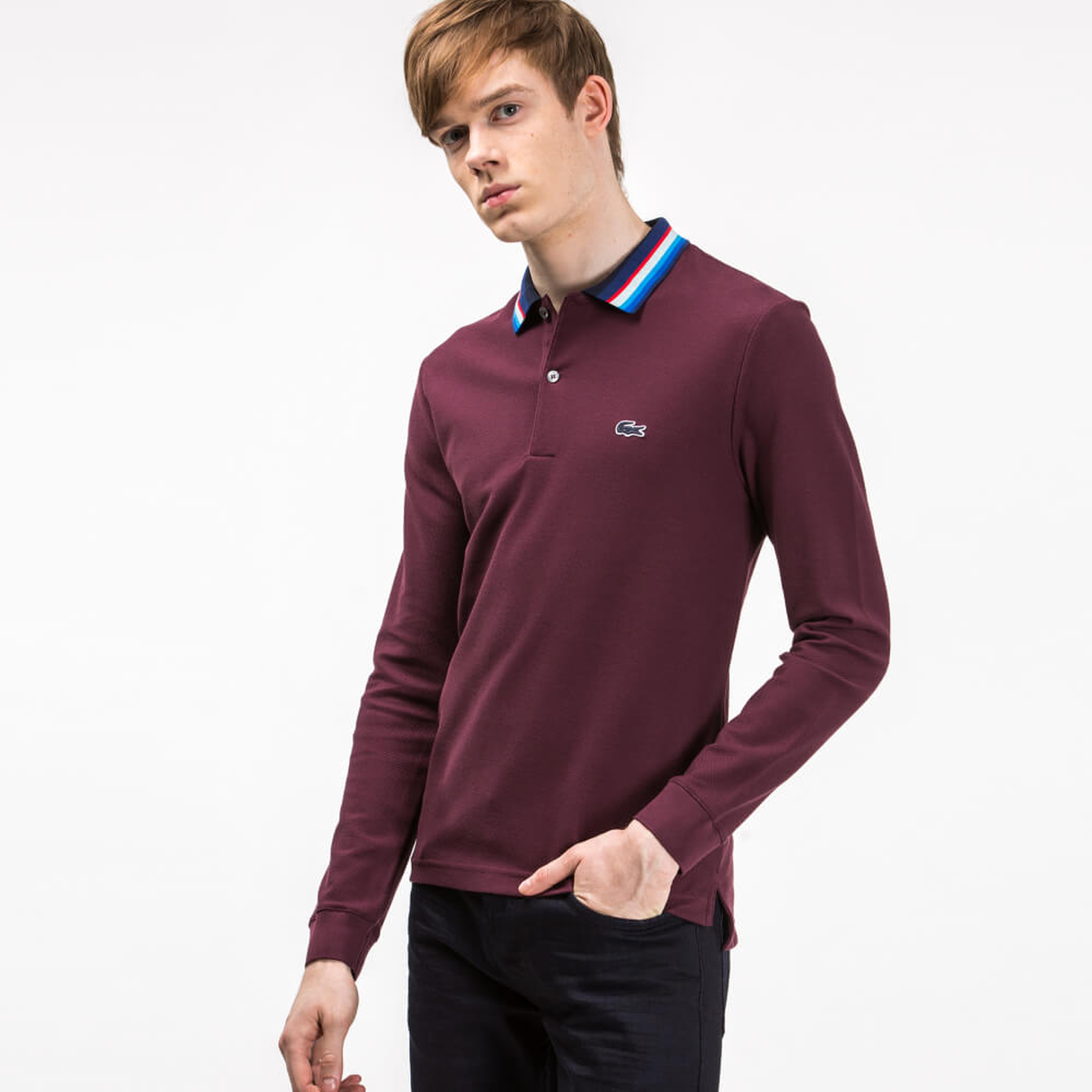 Lacoste Erkek Bordo Regular Fit Uzun Kollu Polo