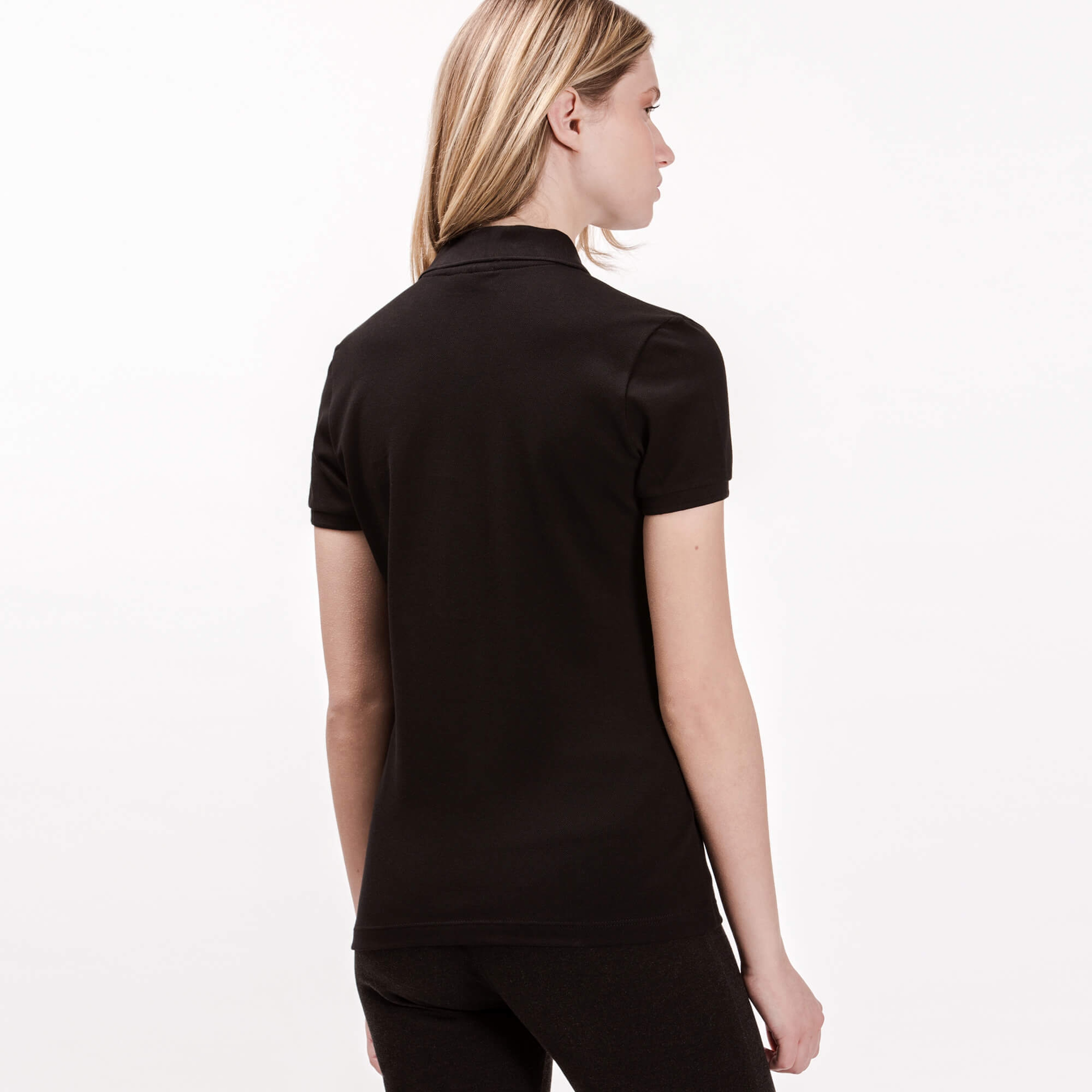 Lacoste Kadın Slim Fit Siyah Polo