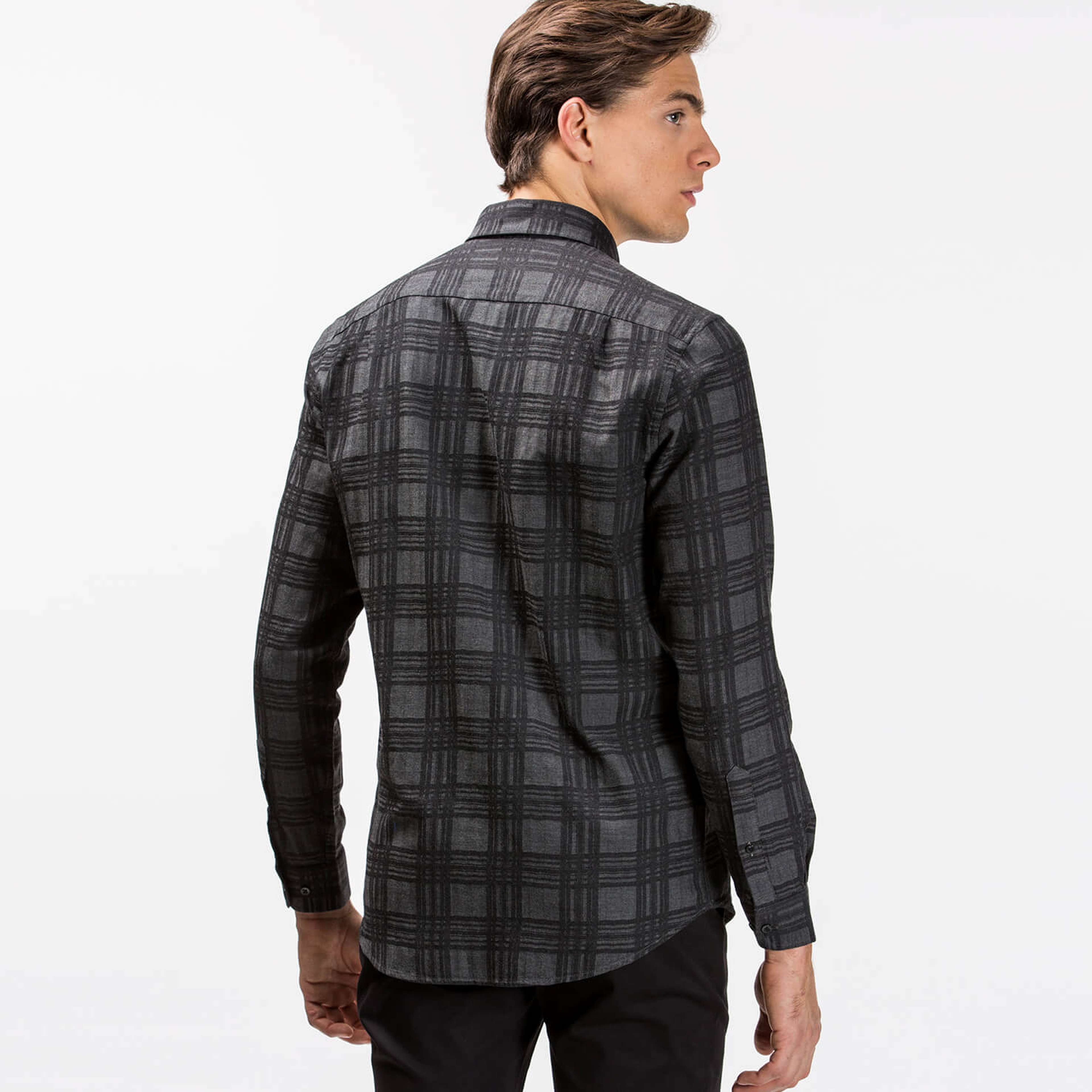 Lacoste Erkek Siyah Slim Fit Uzun Kollu Gömlek