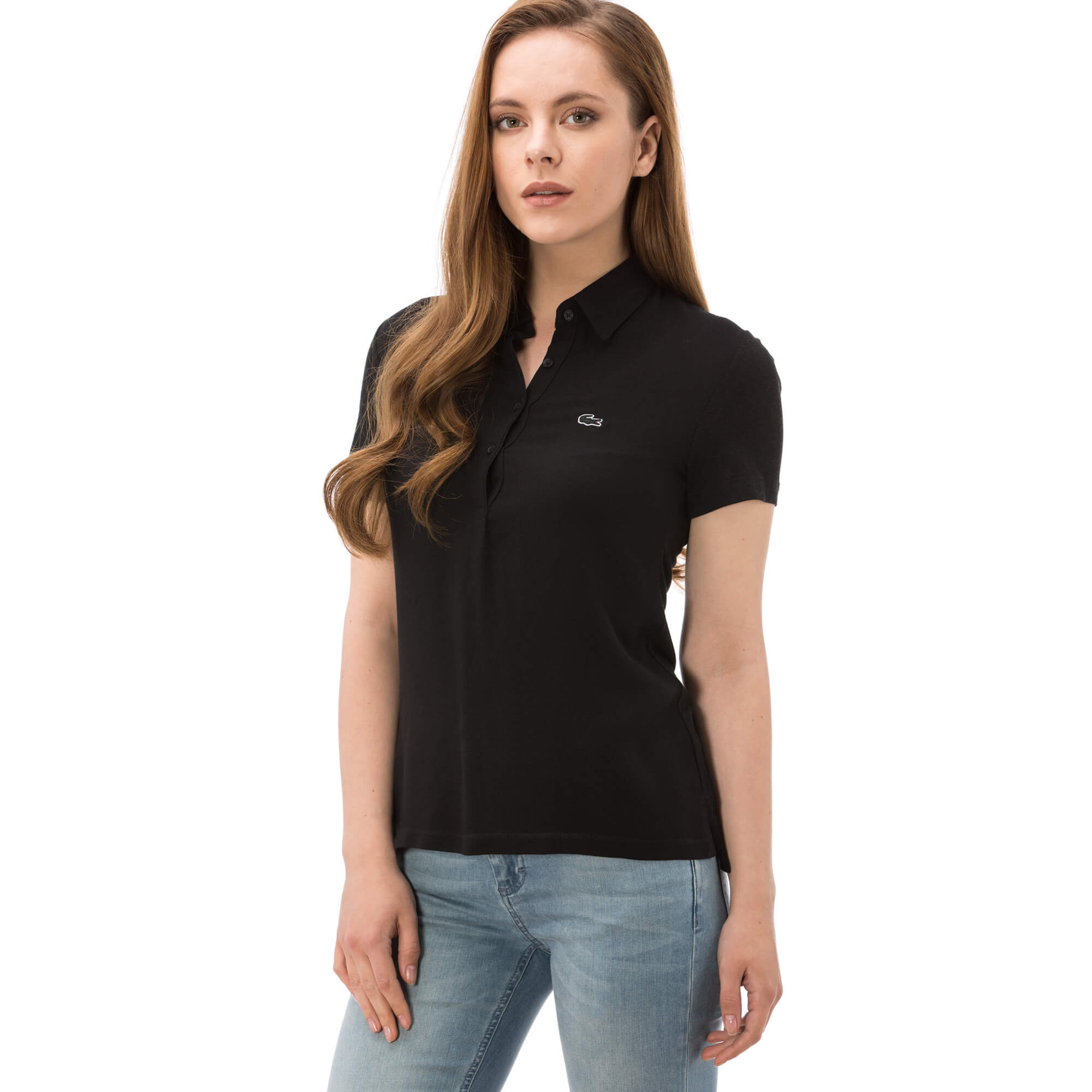 Lacoste Kadın Siyah Kısa Kollu Polo