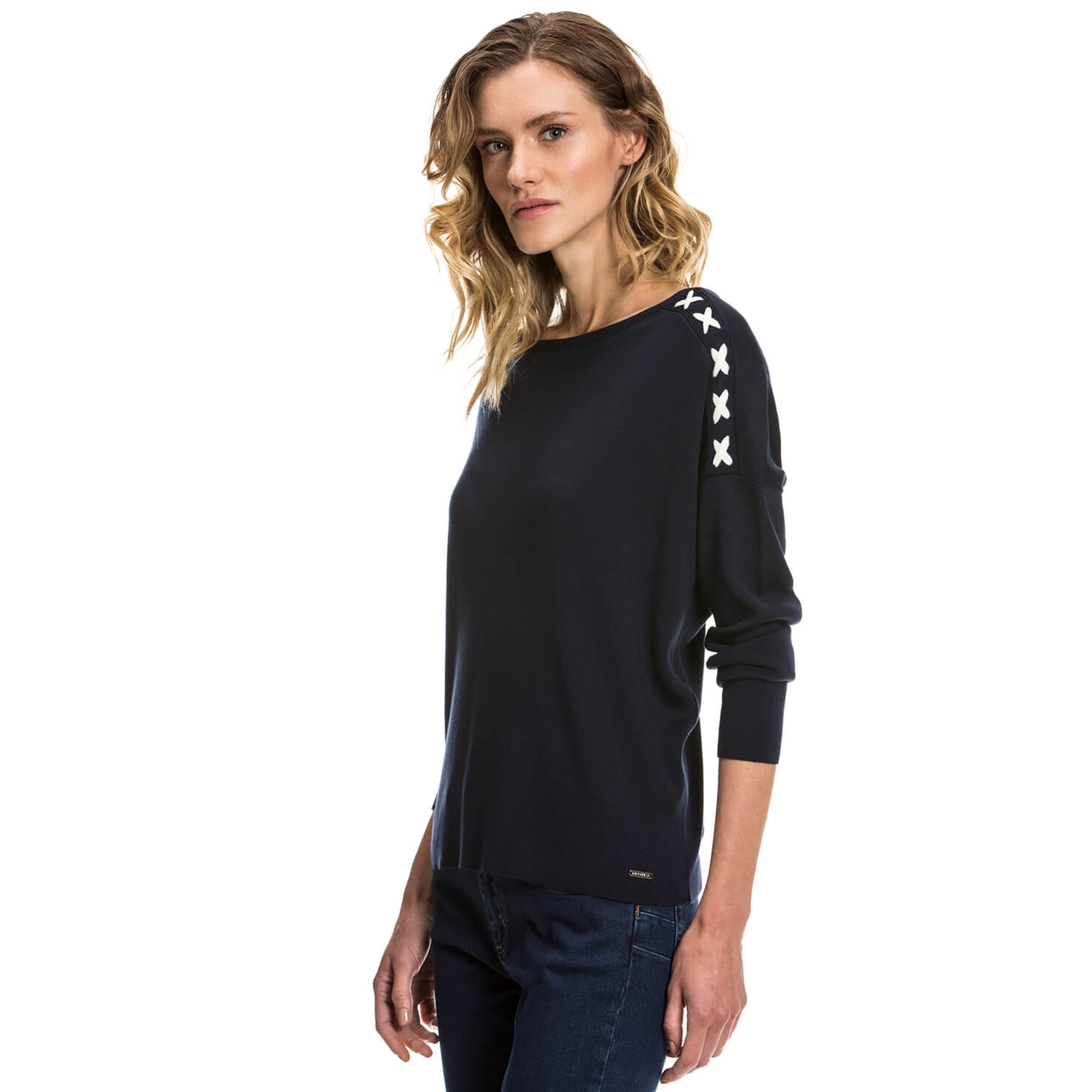 Nautica Kadın Lacivert Regular Fit Triko