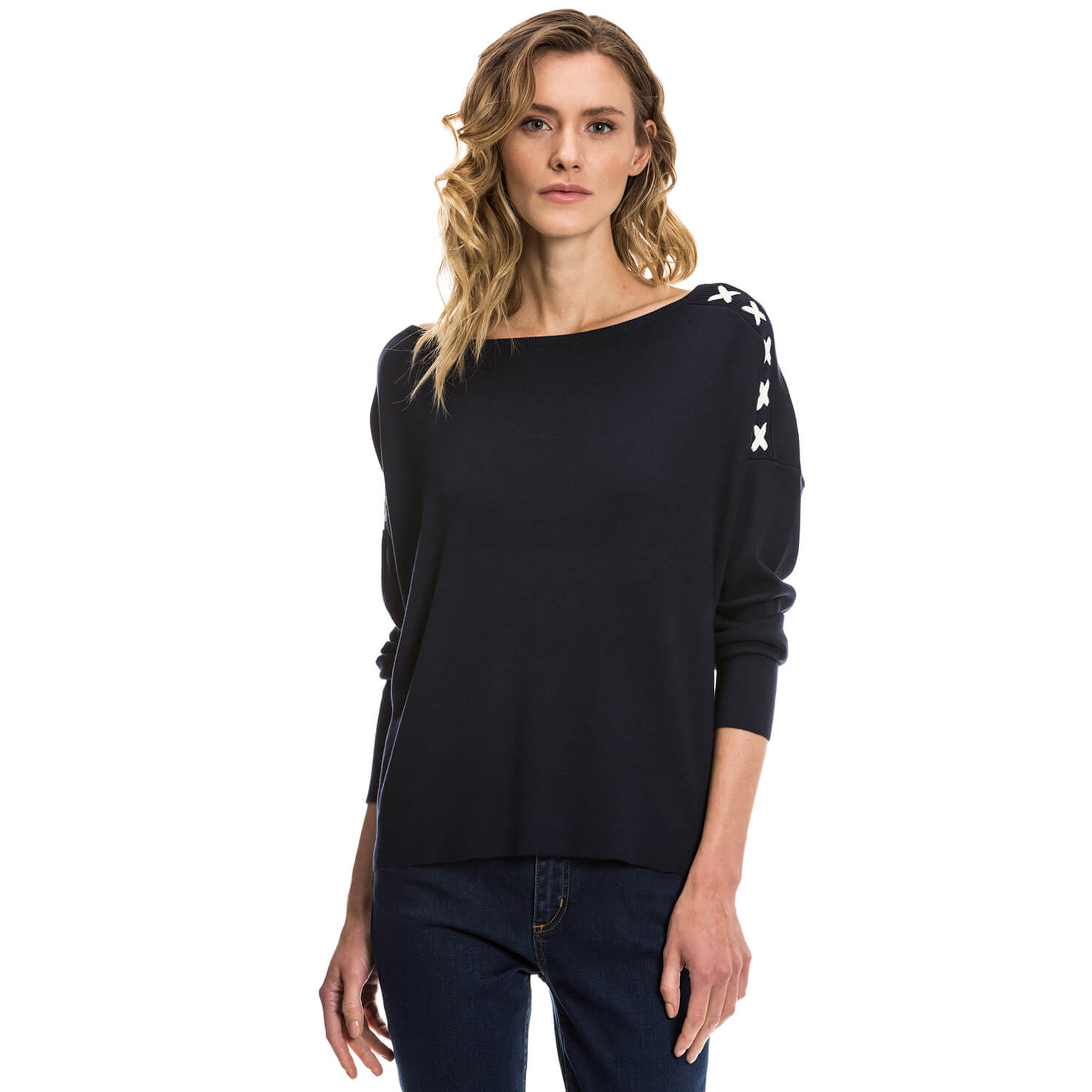 Nautica Kadın Lacivert Regular Fit Triko