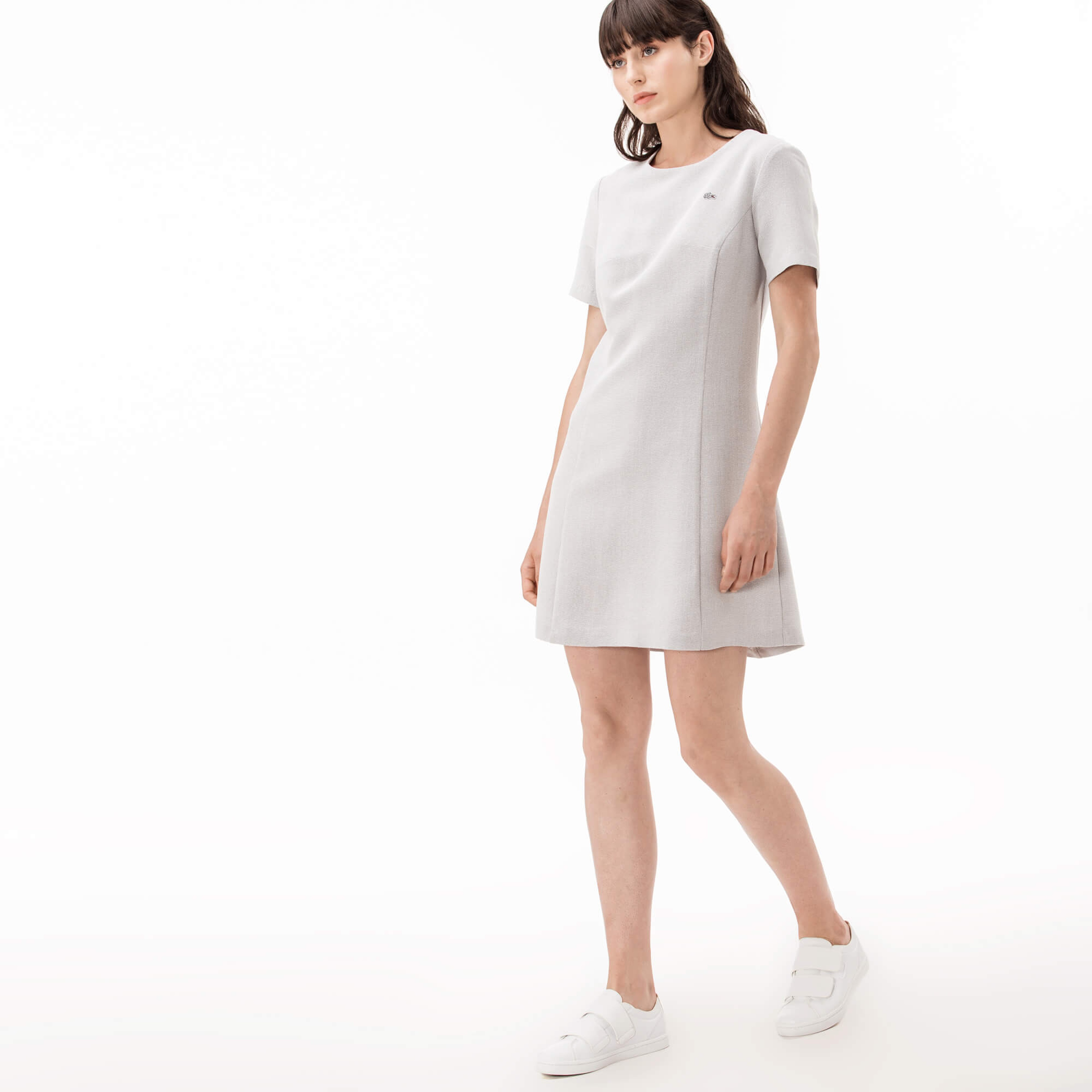 Lacoste Kadın Slim Fit Gri Elbise