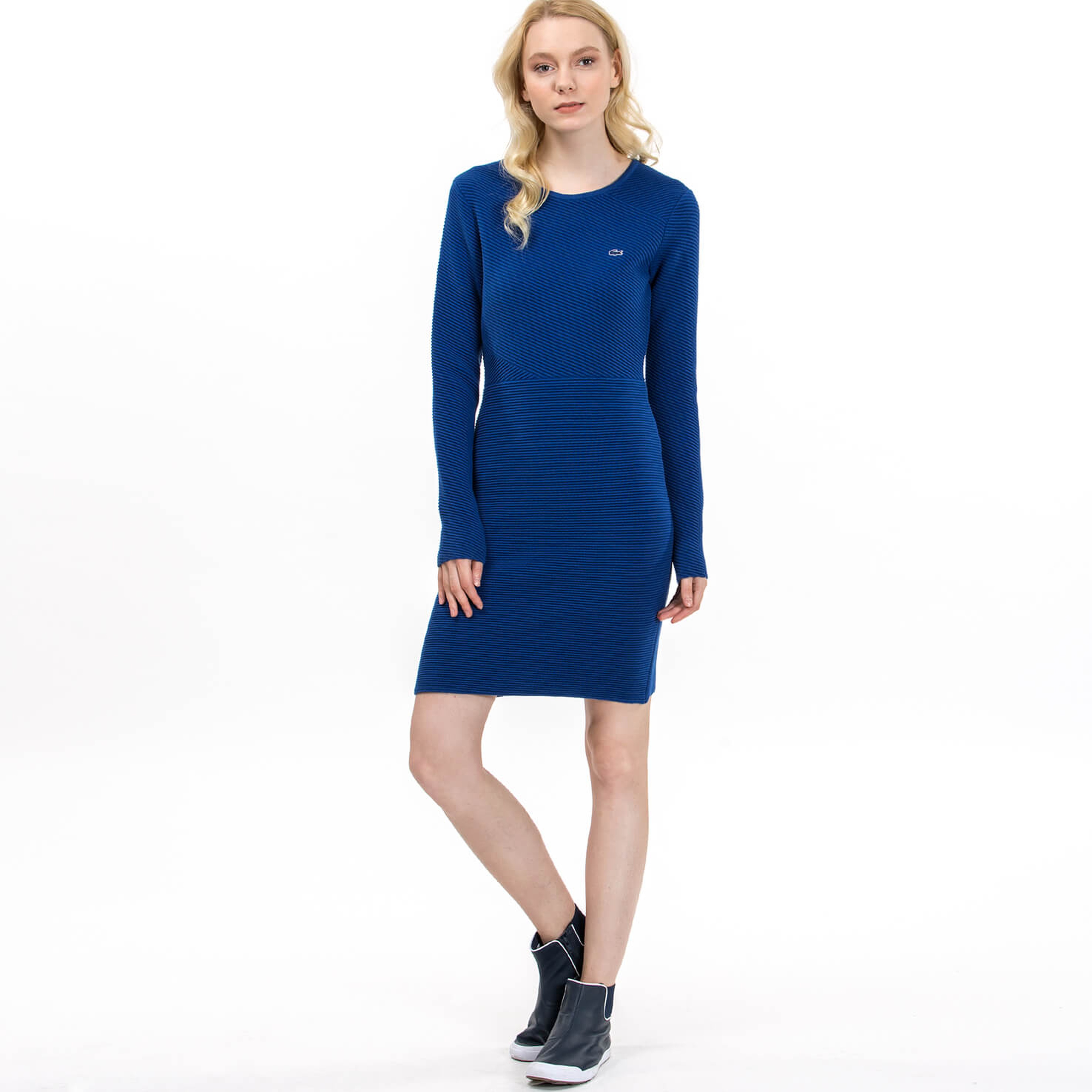 Lacoste Kadın Slim Fit Mavi Elbise