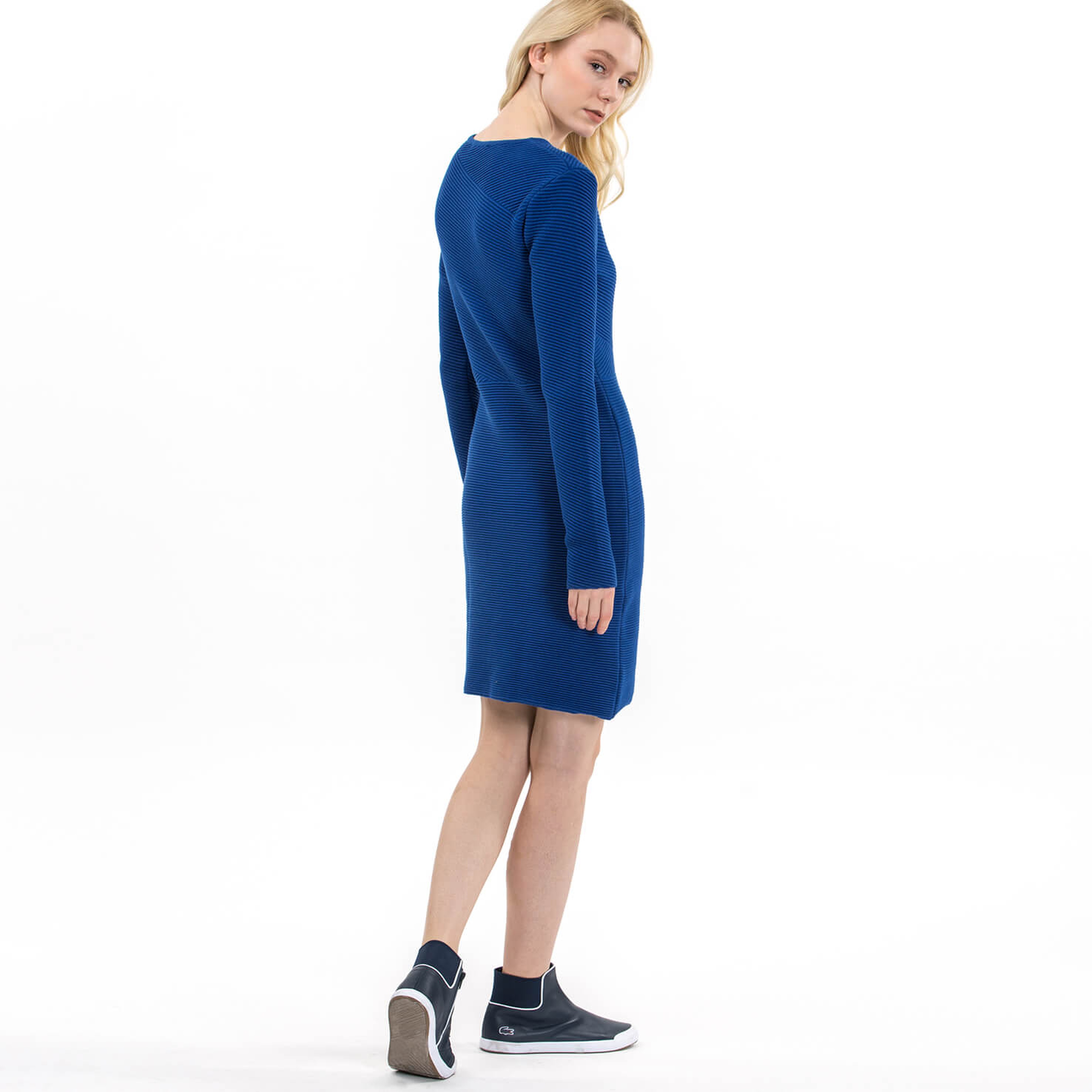 Lacoste Kadın Slim Fit Mavi Elbise