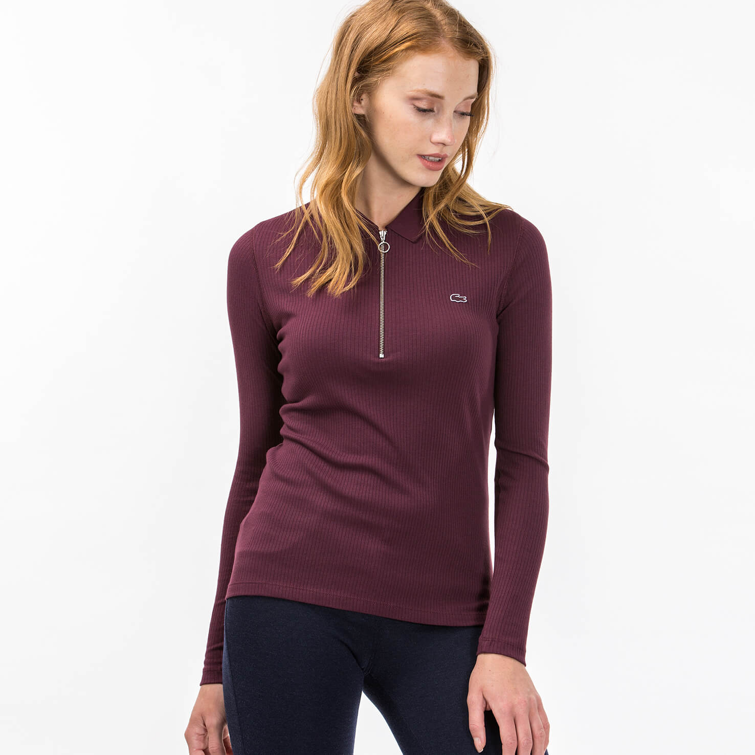 Lacoste Kadın Bordo Uzun Kollu Polo