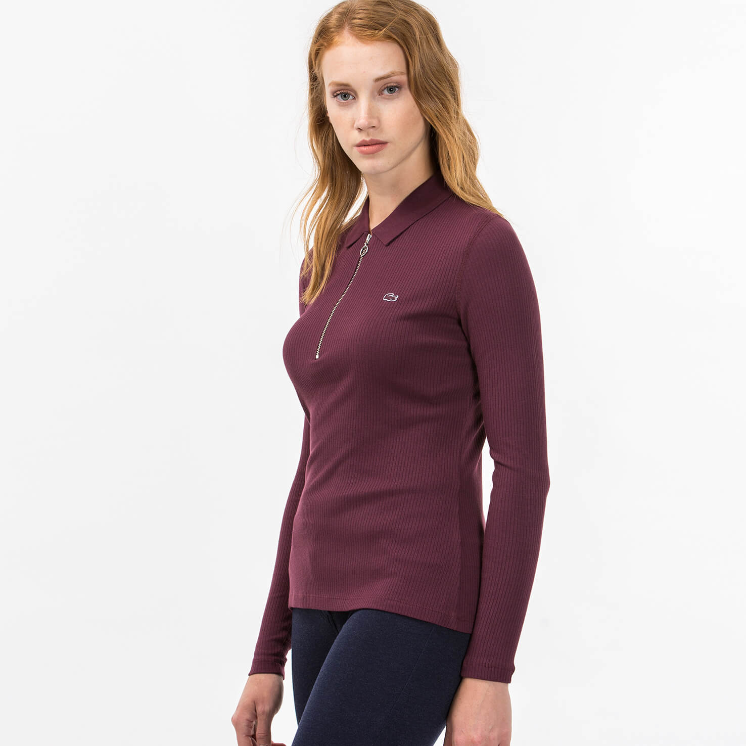 Lacoste Kadın Bordo Uzun Kollu Polo