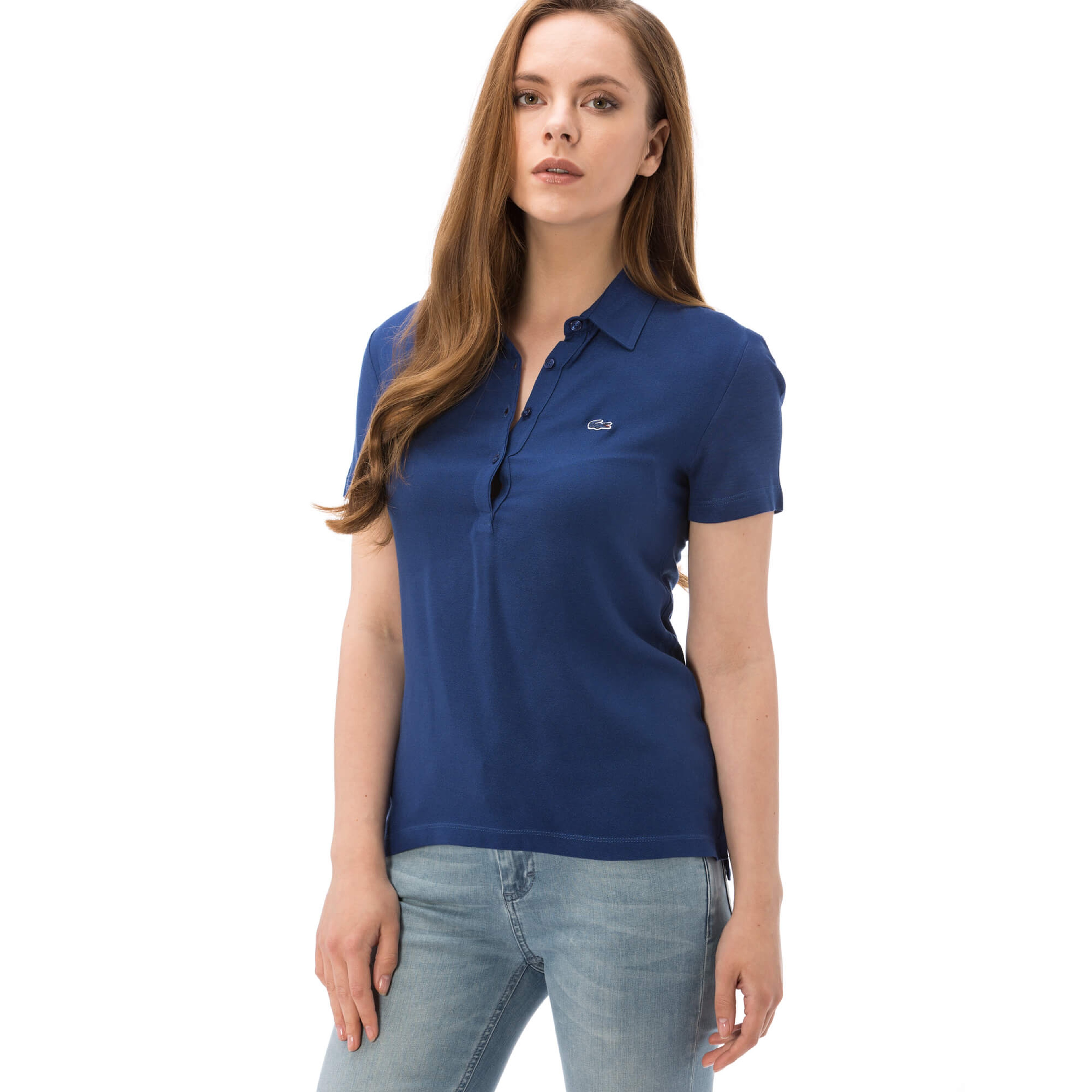 Lacoste Kadın Lacivert Kısa Kollu Polo