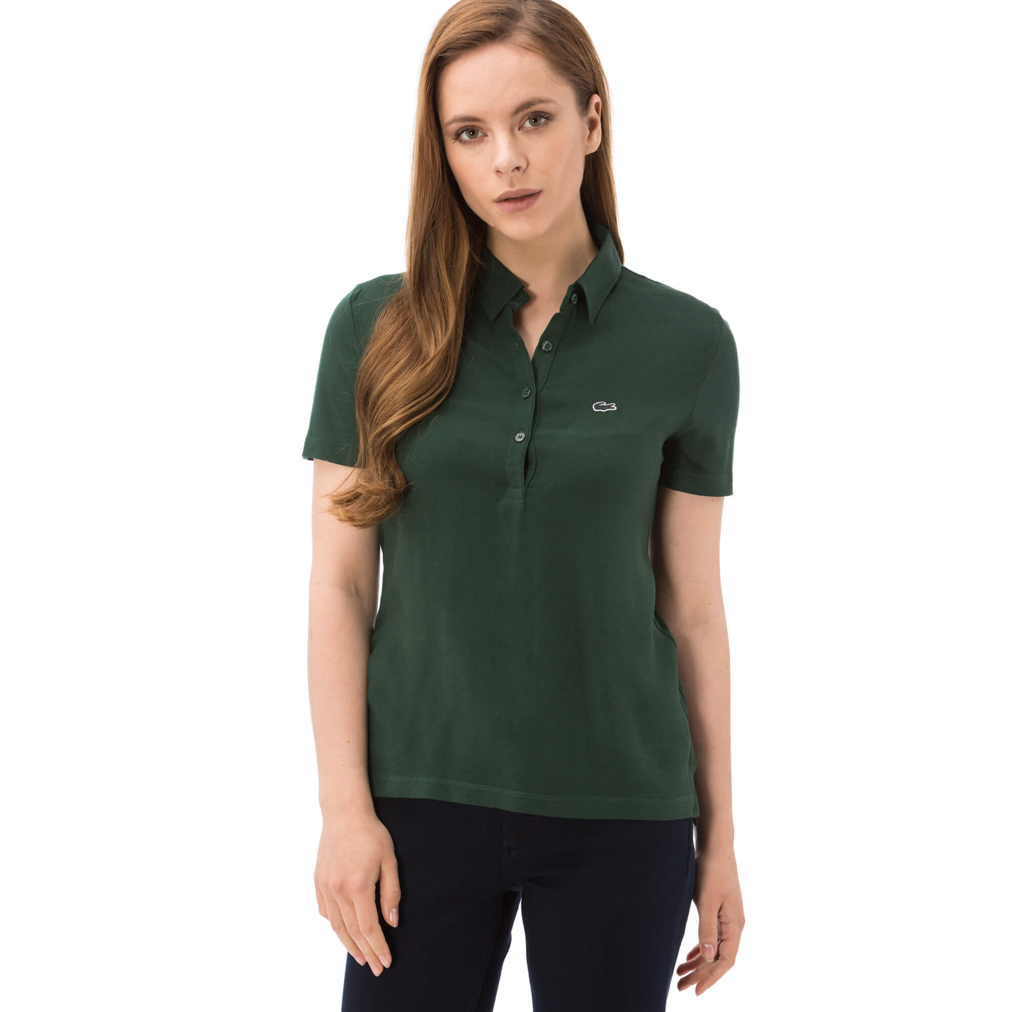 Lacoste Kadın Yeşil Kısa Kollu Polo