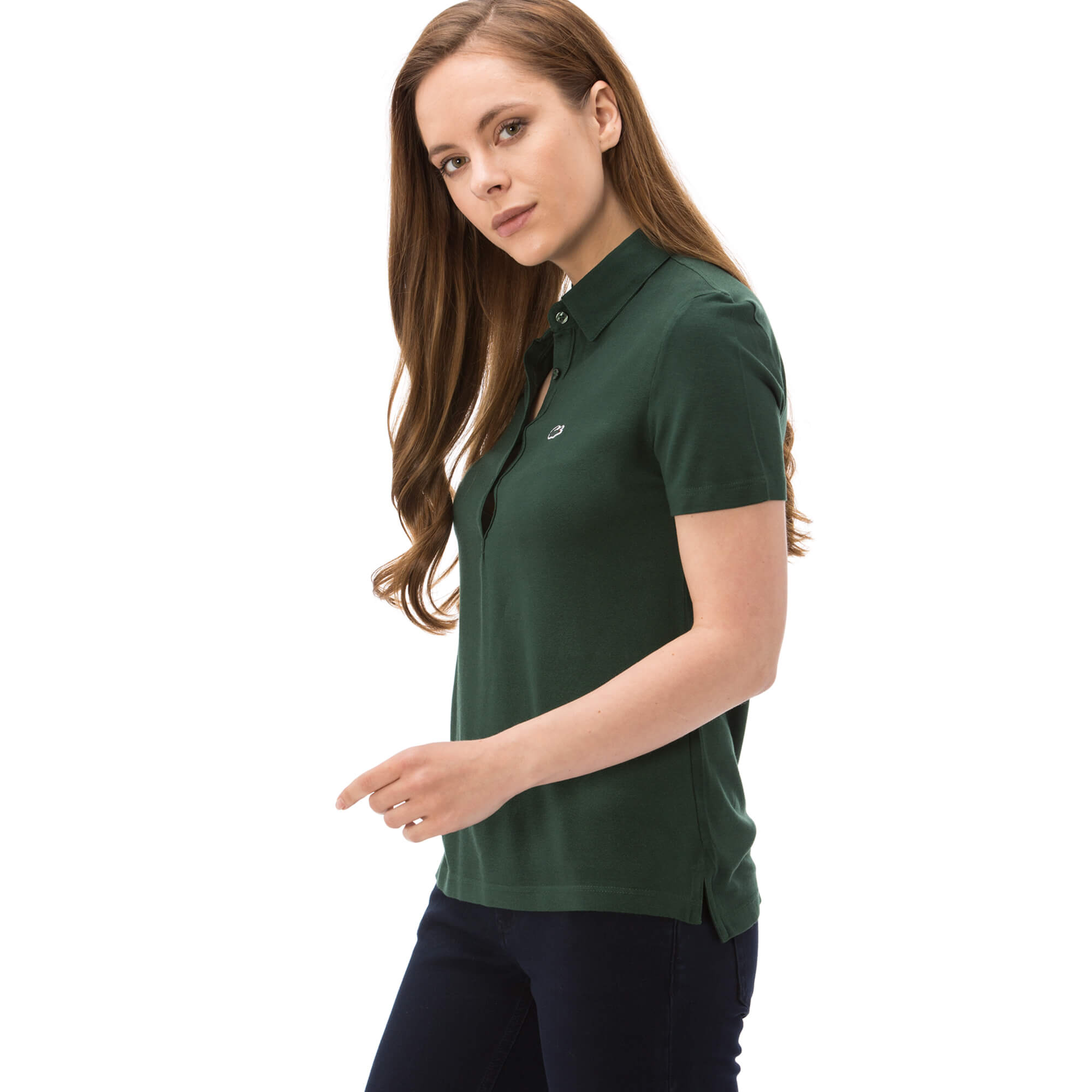 Lacoste Kadın Yeşil Kısa Kollu Polo