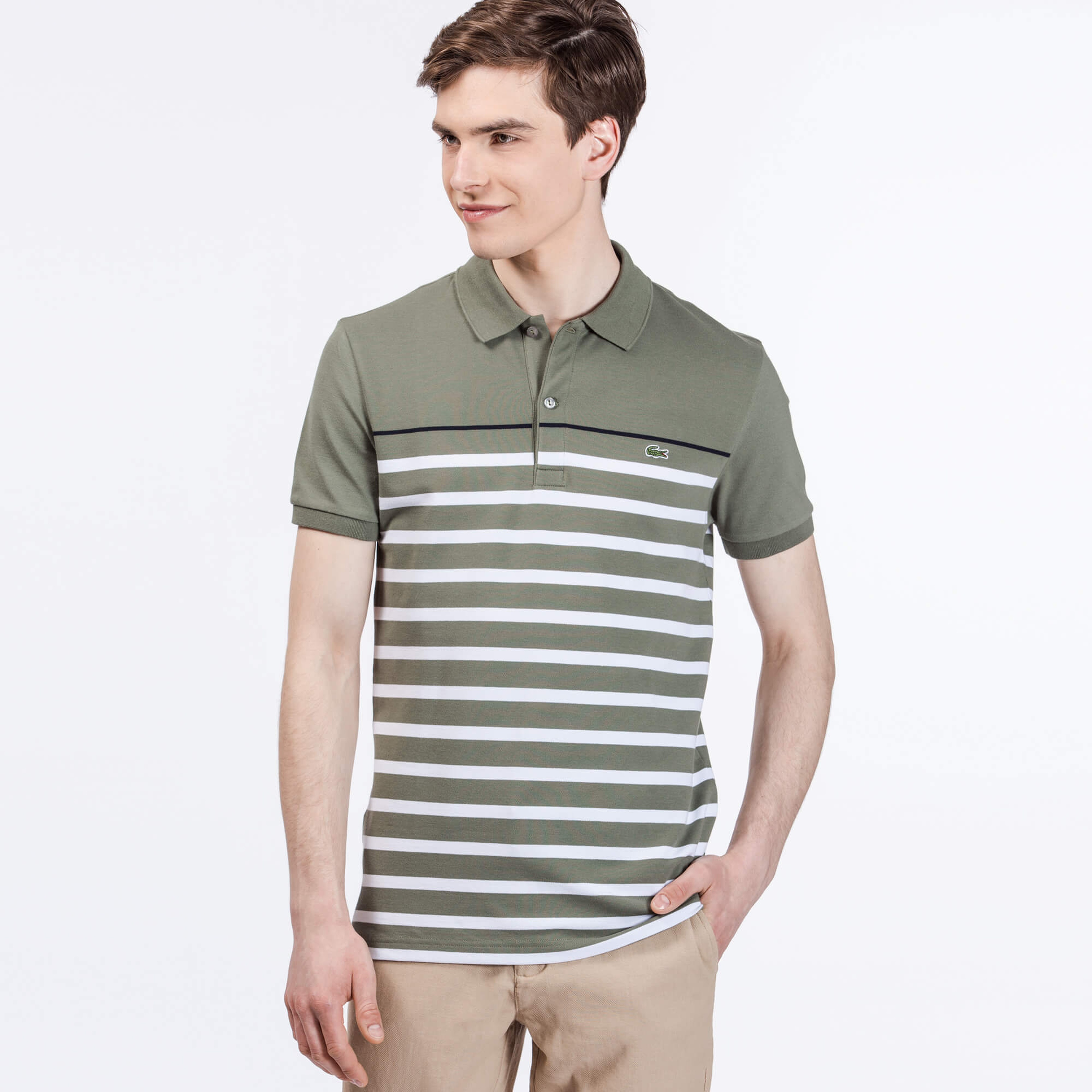 Lacoste Erkek Yeşil Slim Fit Kısa Kollu Polo