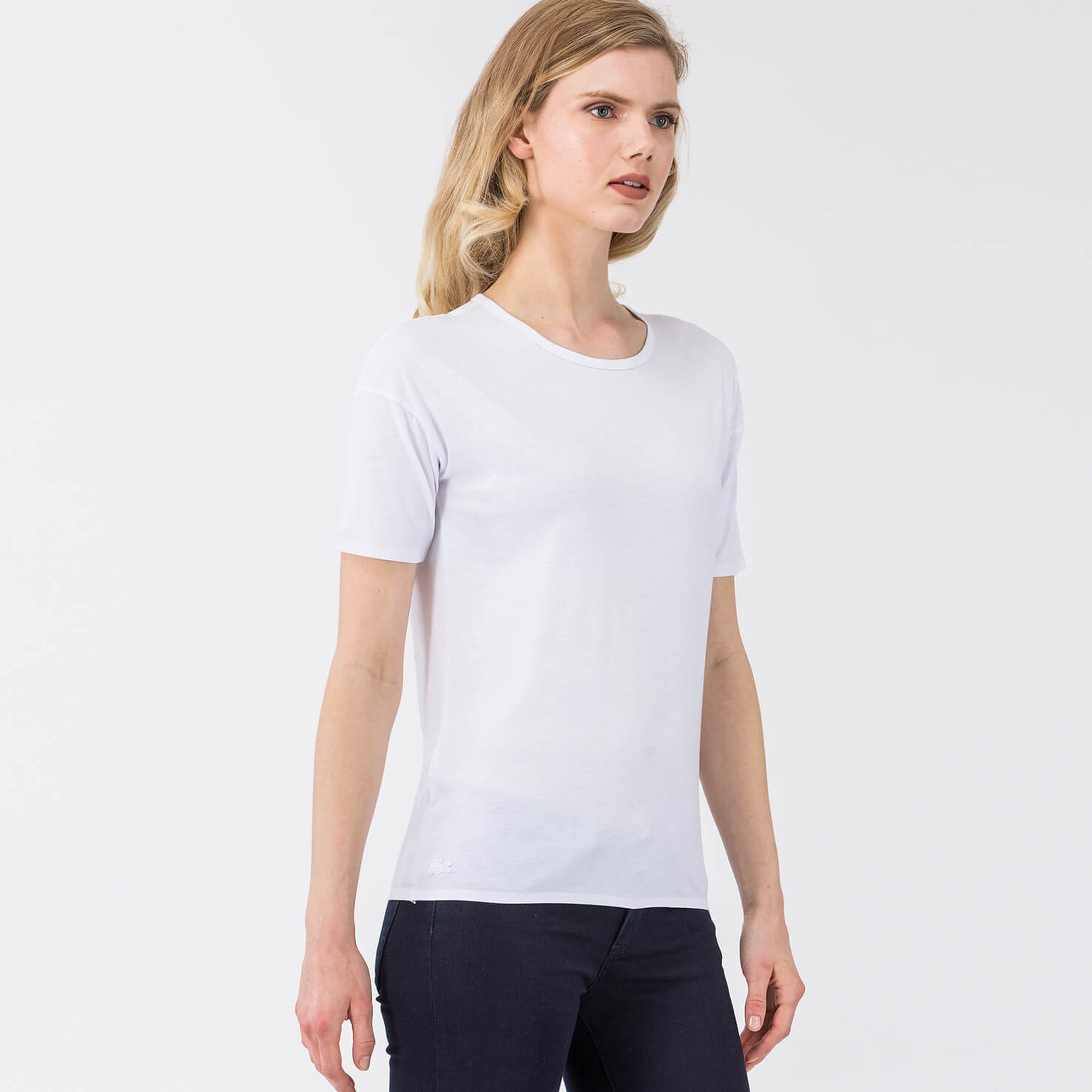 Lacoste Kadın Beyaz Kısa Kollu T-Shirt