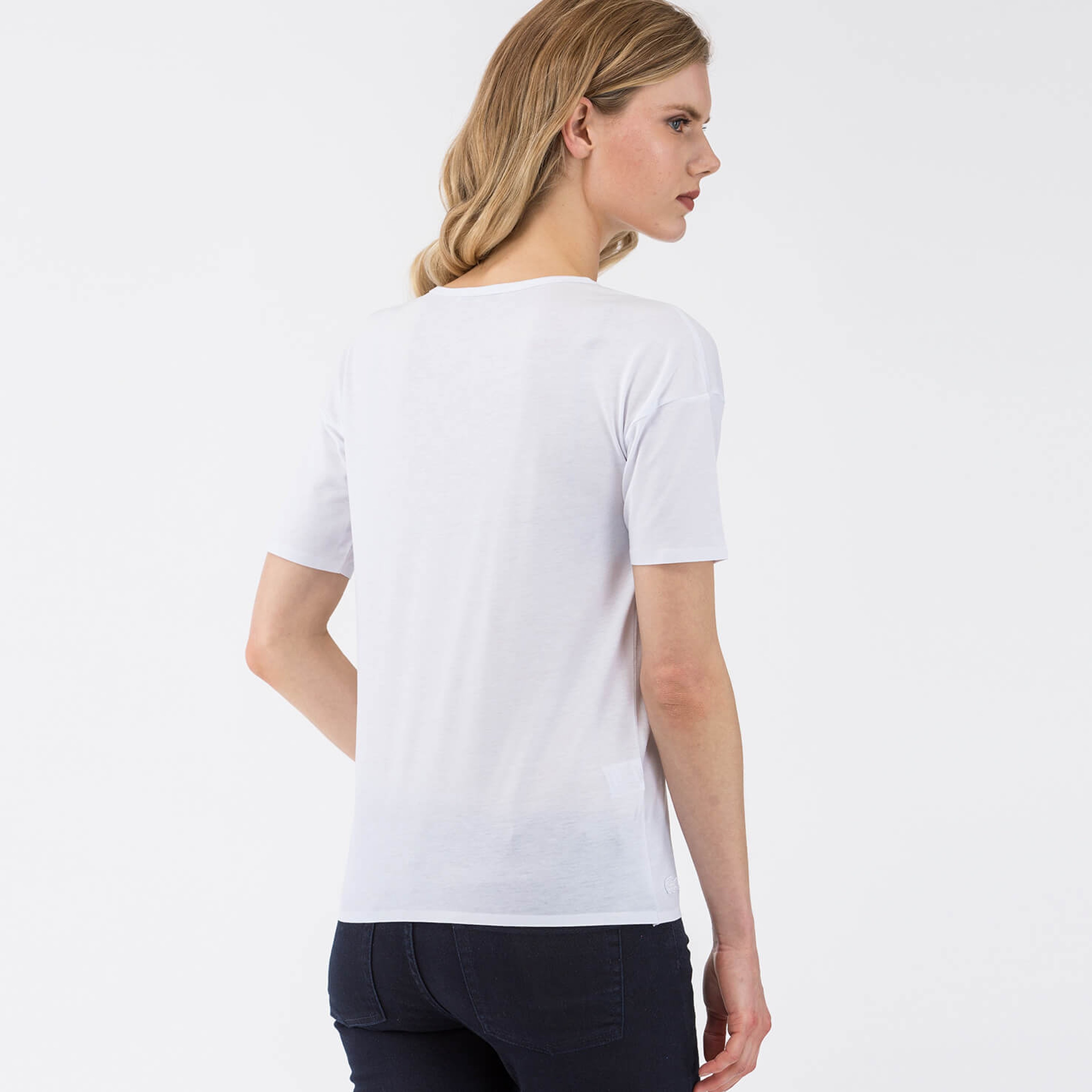 Lacoste Kadın Beyaz Kısa Kollu T-Shirt