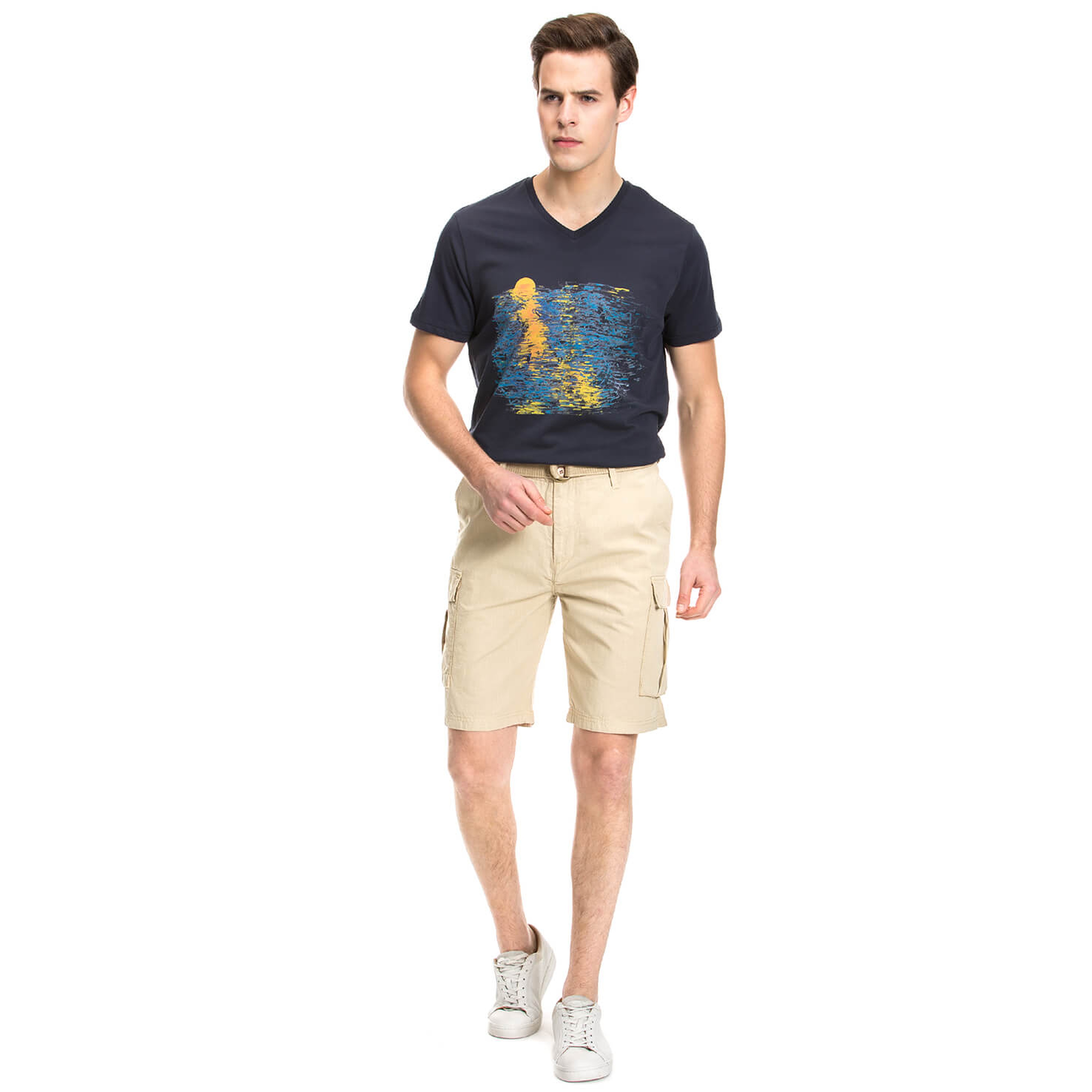 Nautica Erkek Bej Regular Fit Şort