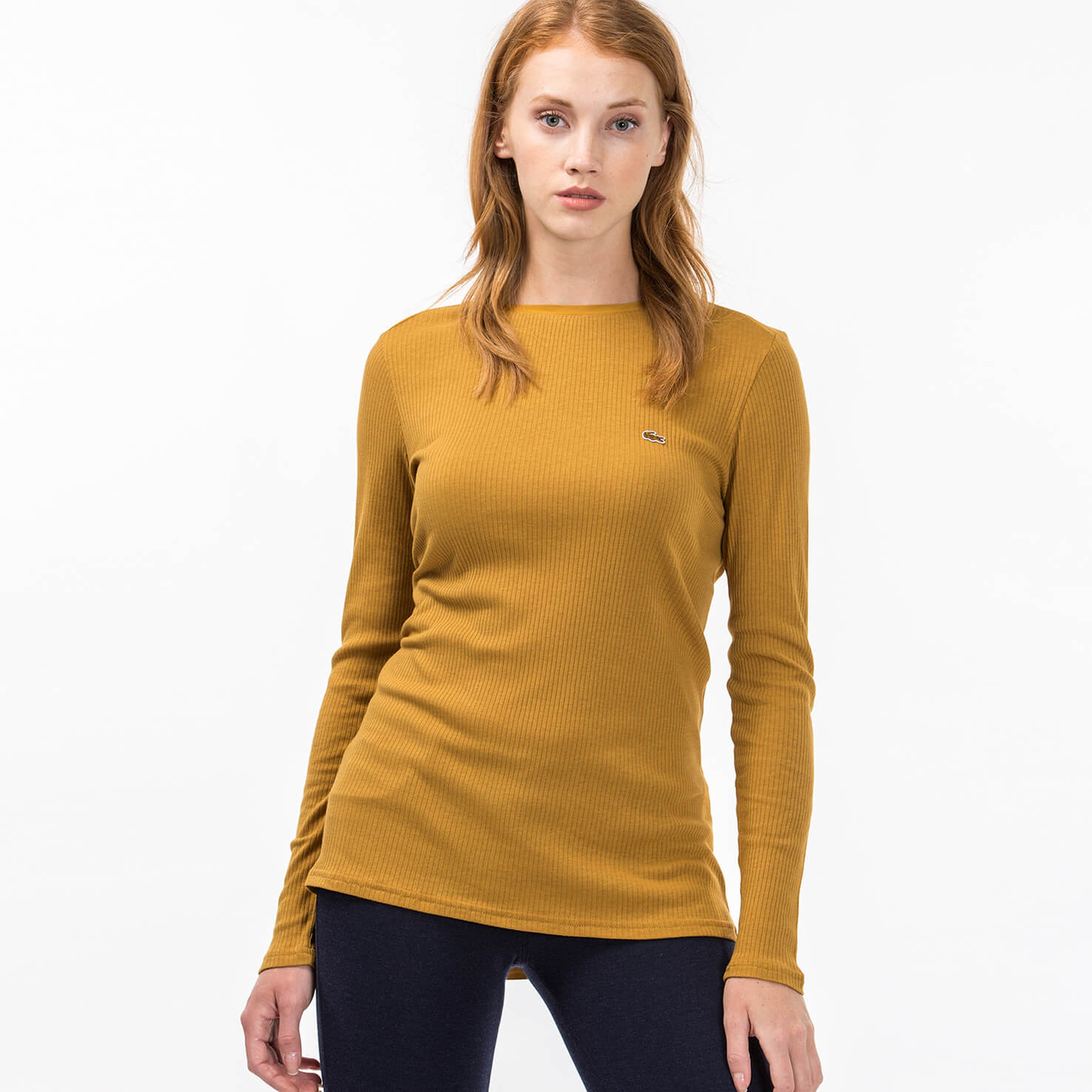 Lacoste Kadın Kahverengi Uzun Kollu T-Shirt