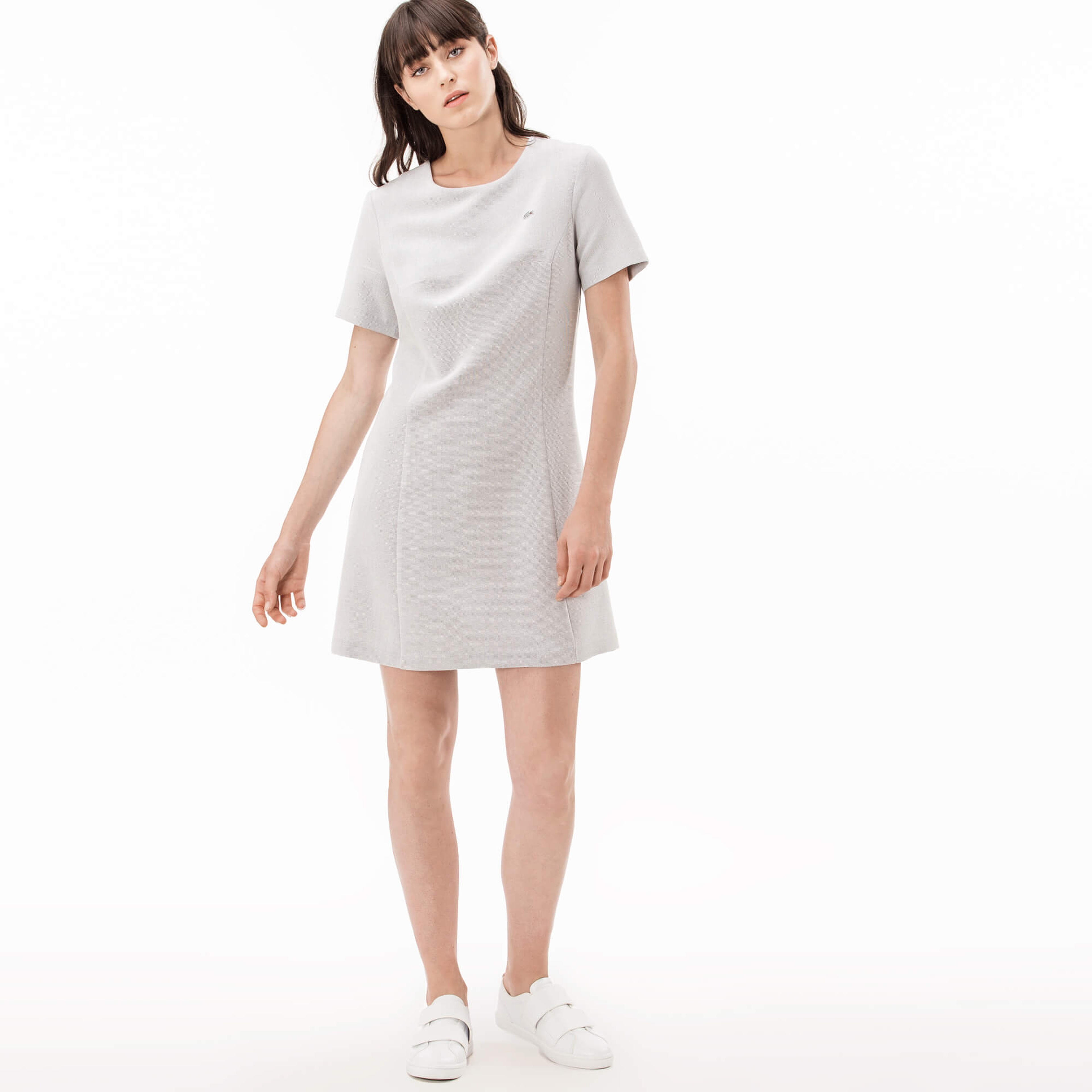 Lacoste Kadın Slim Fit Gri Elbise