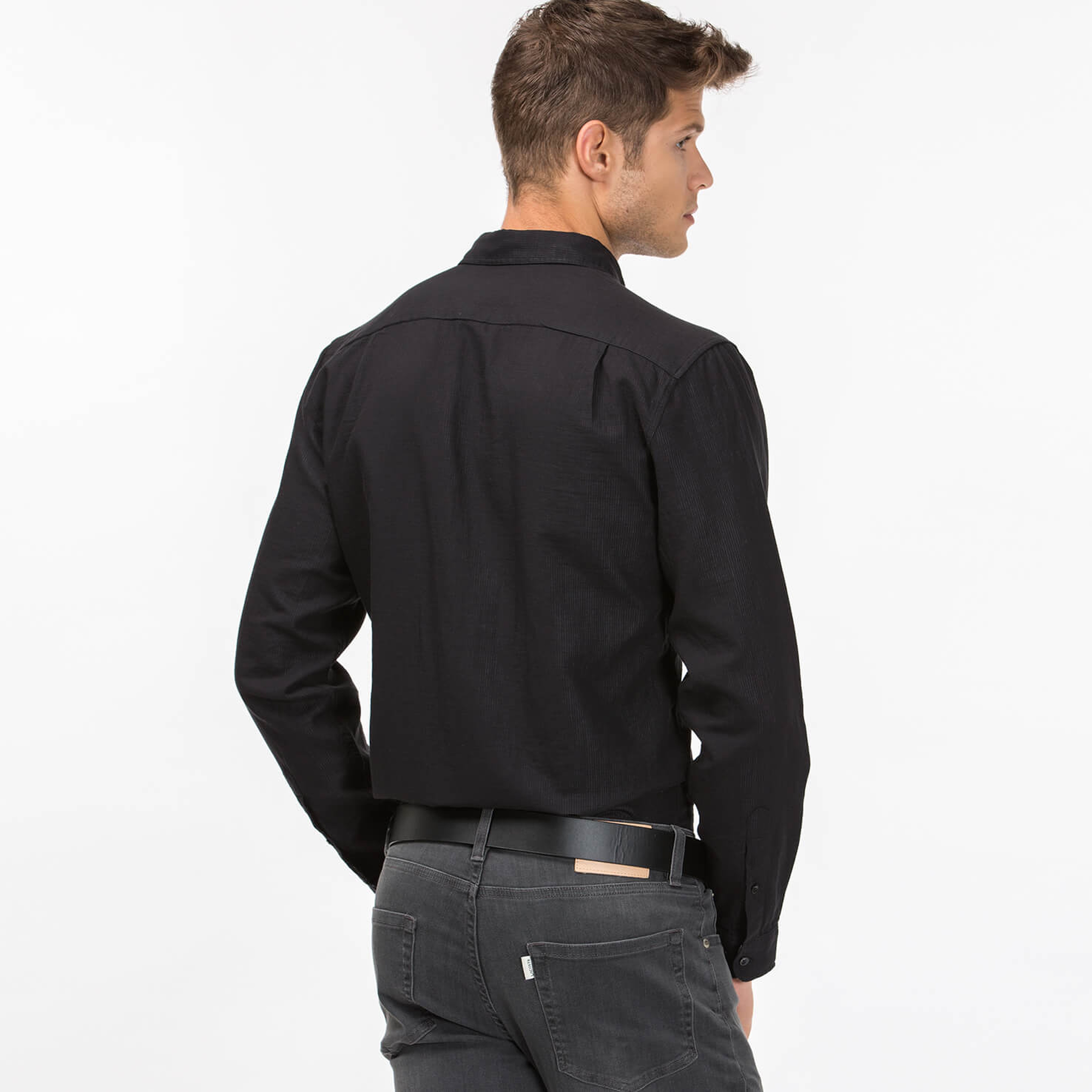 Lacoste Erkek Siyah Regular Fit Uzun Kollu Gömlek