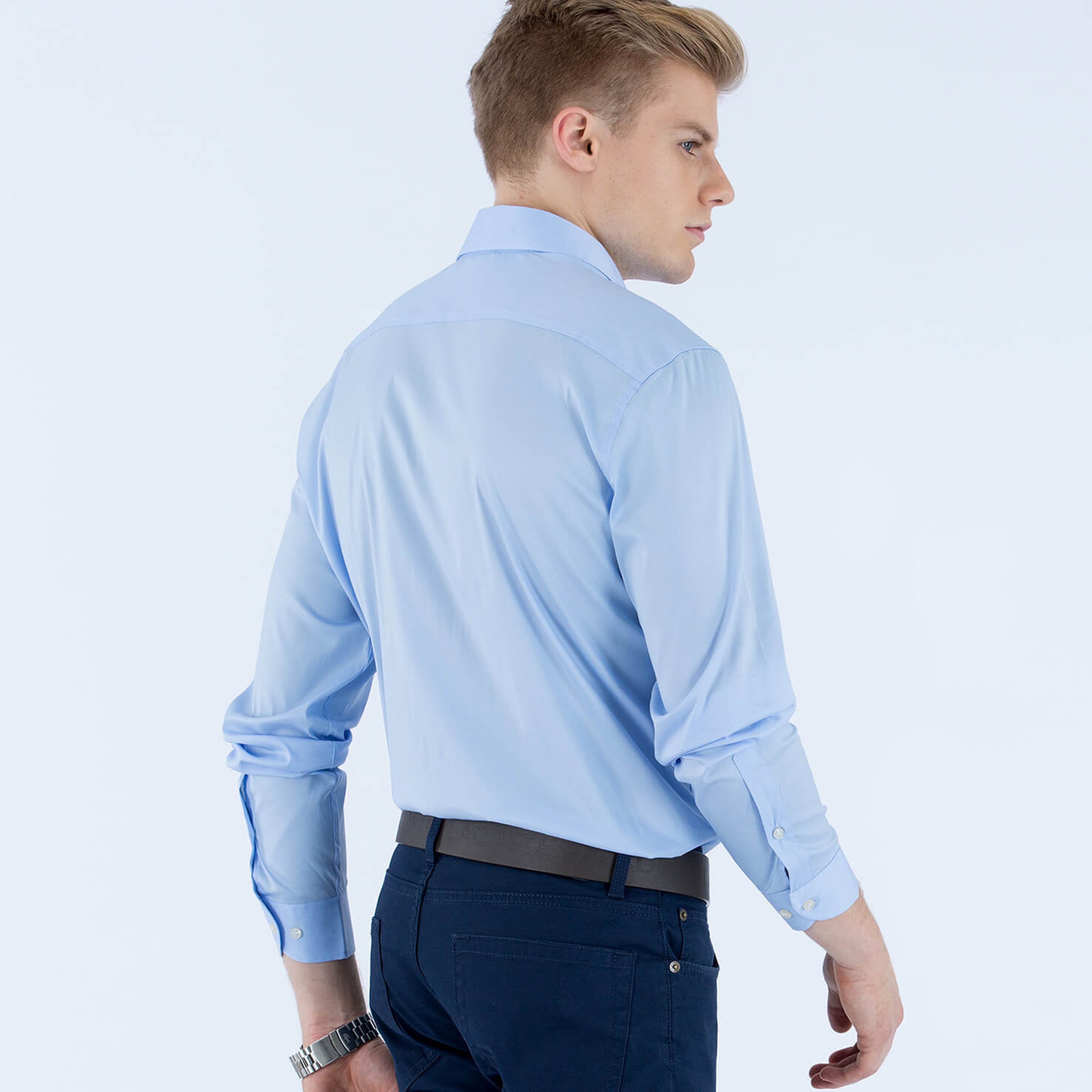 Lacoste Erkek Mavi Regular Fit Uzun Kollu Gömlek