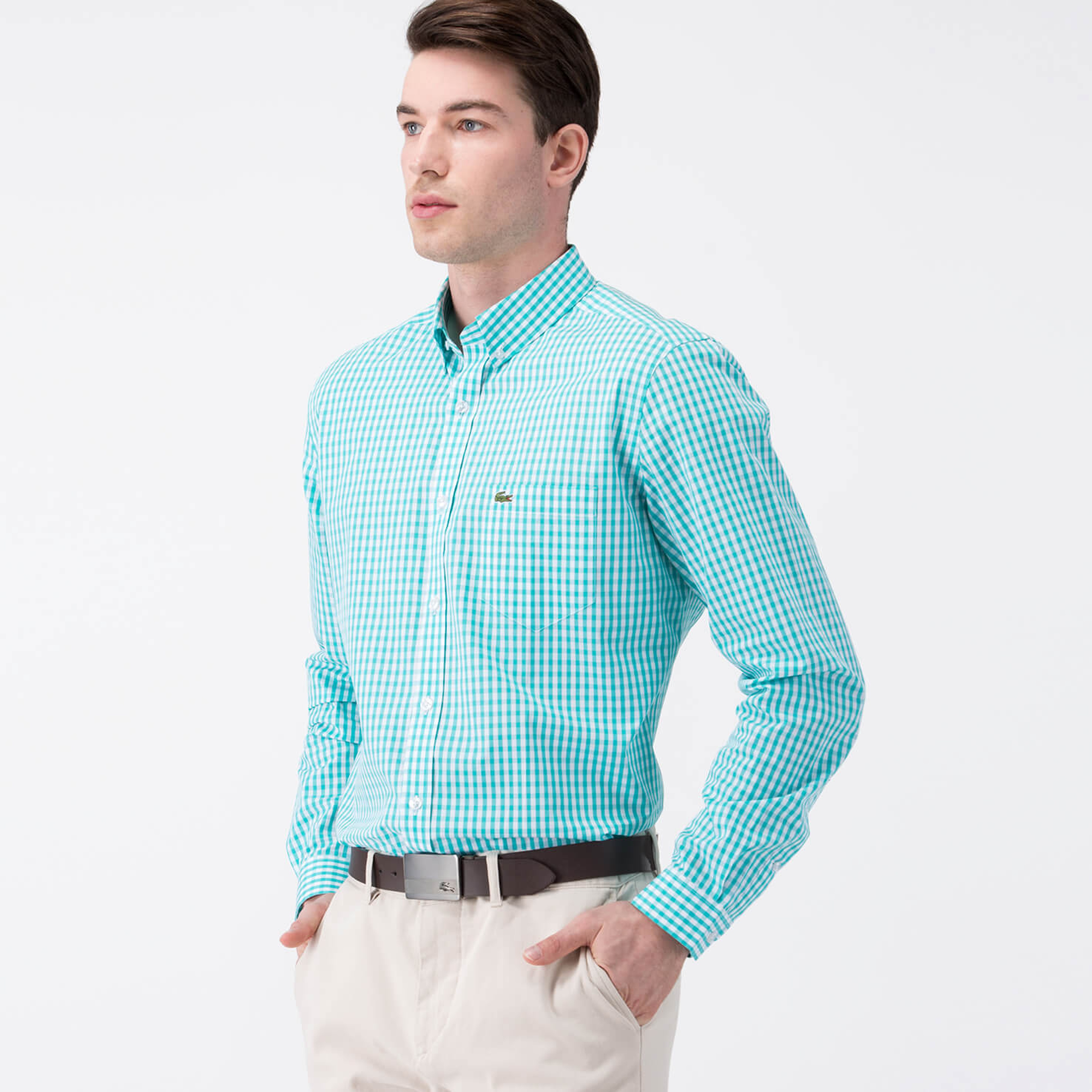 Lacoste Erkek Mavi Regular Fit Uzun Kollu Gömlek