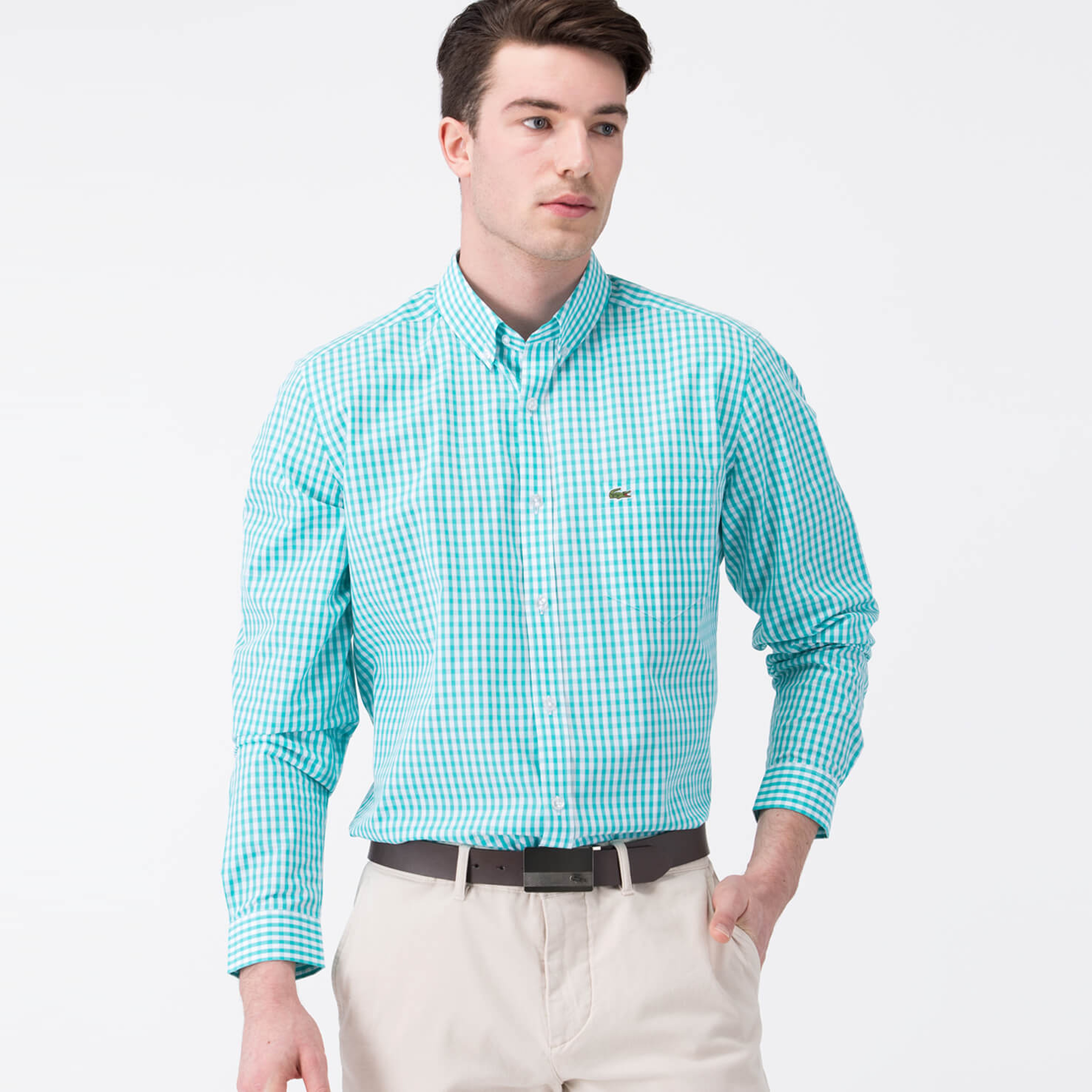 Lacoste Erkek Mavi Regular Fit Uzun Kollu Gömlek