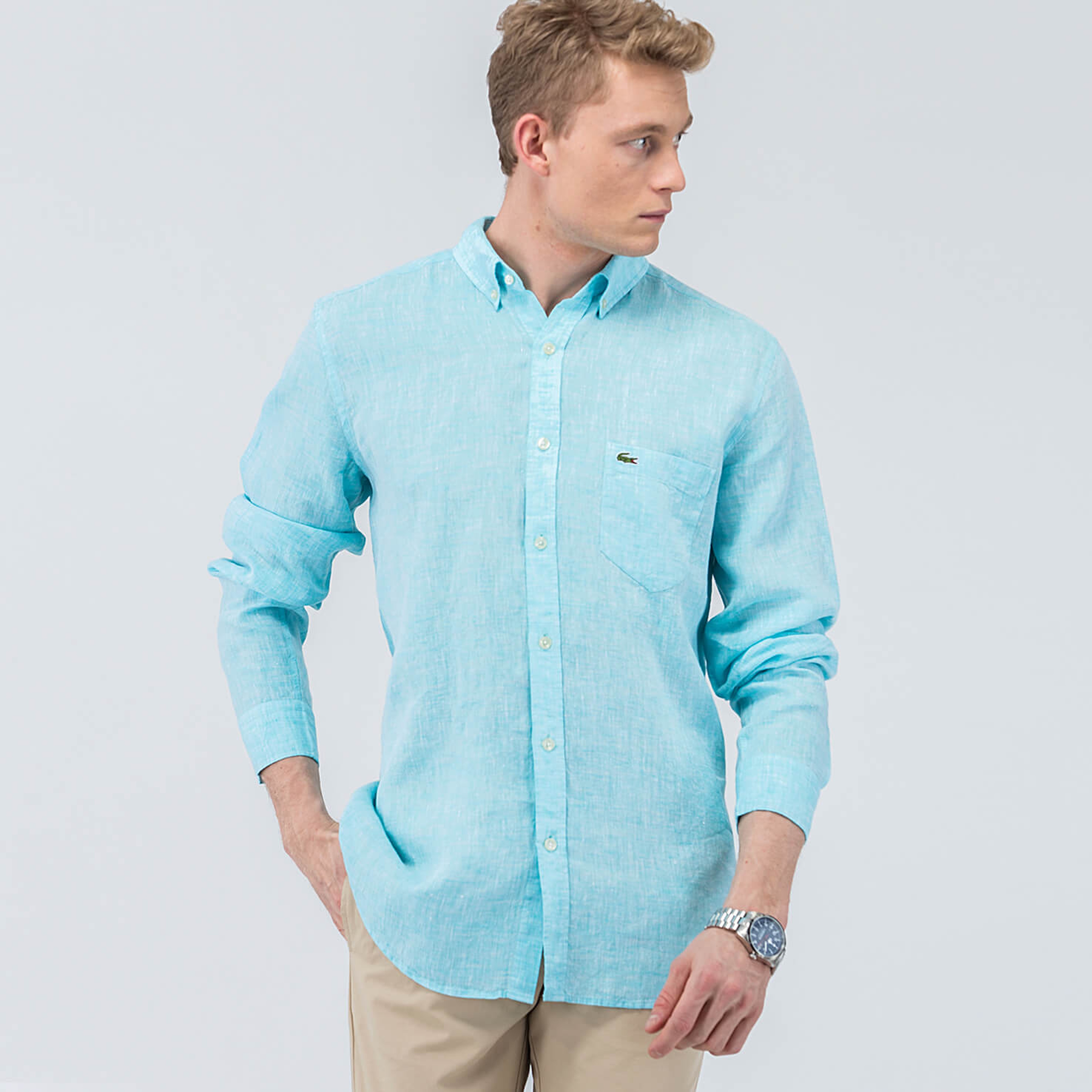 Lacoste Erkek Mavi Regular Gömlek