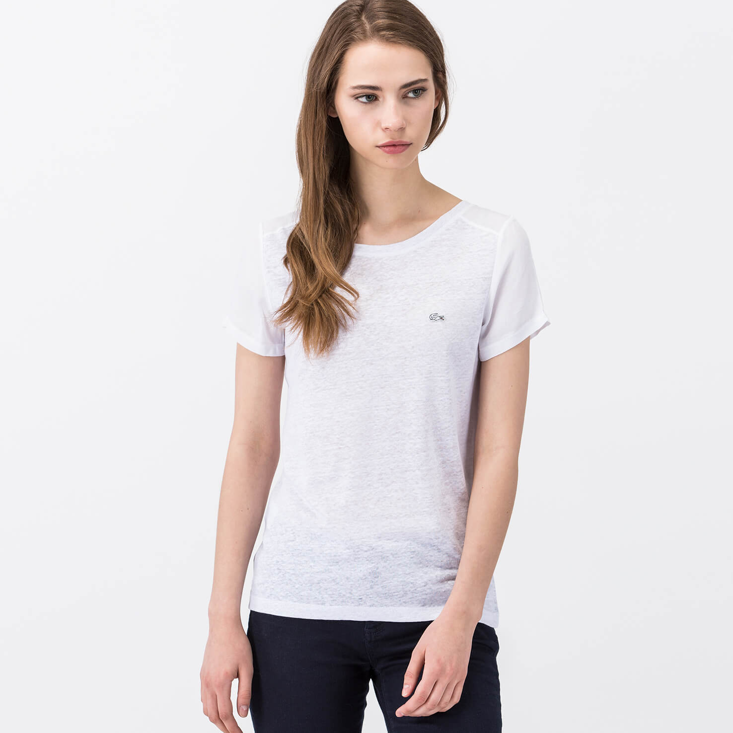 Lacoste Beyaz Kısa Kollu Kadın Tshirt