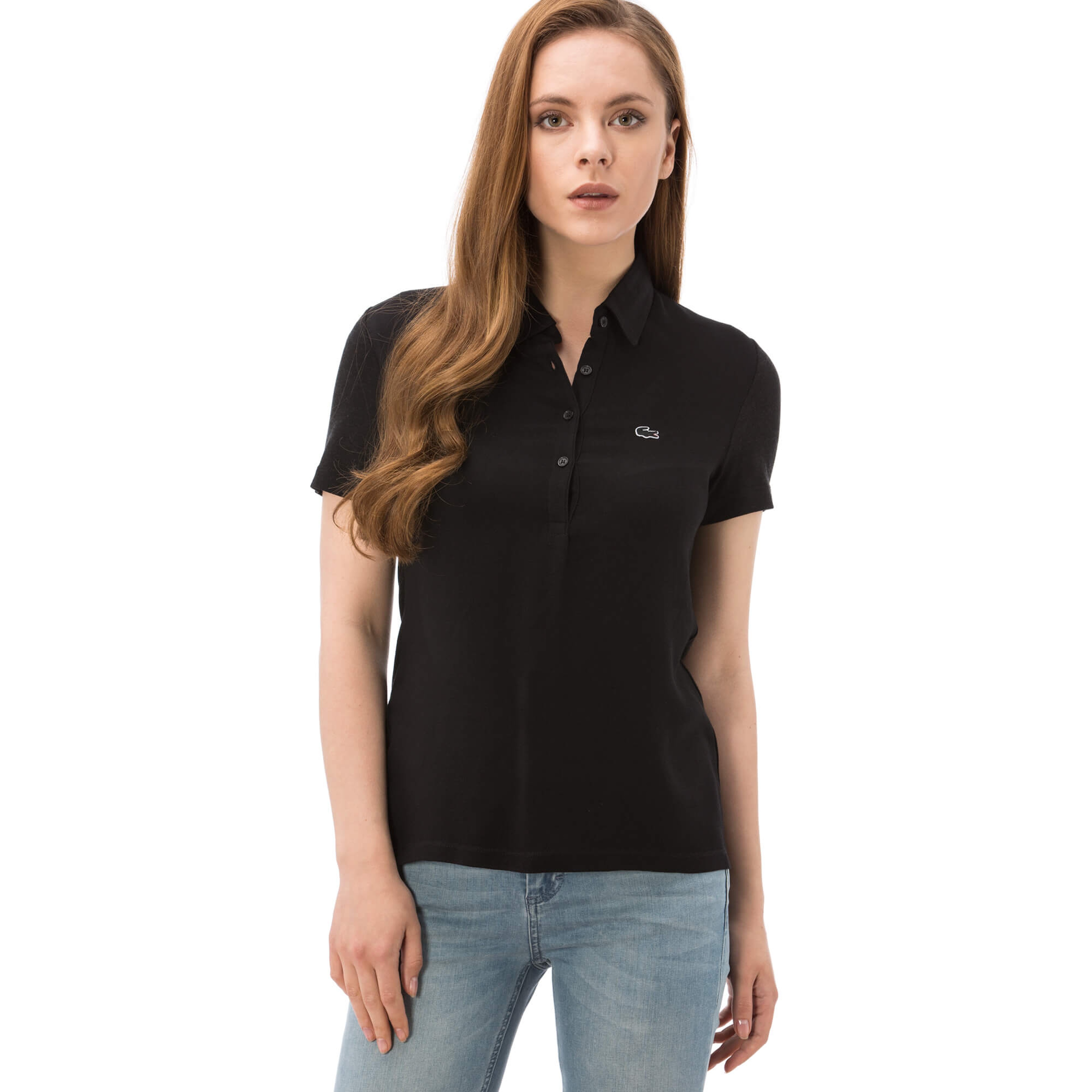 Lacoste Kadın Siyah Kısa Kollu Polo