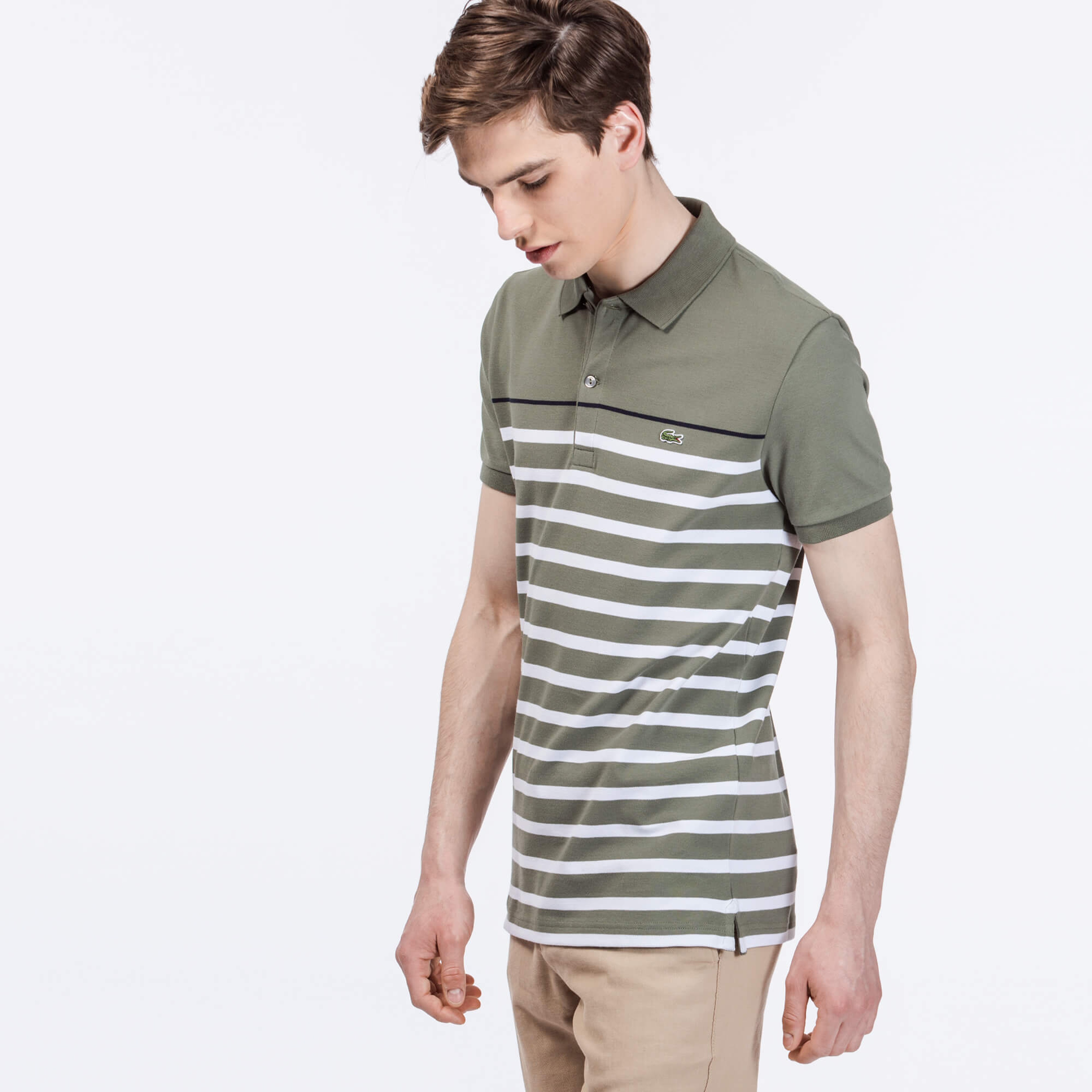 Lacoste Erkek Yeşil Slim Fit Kısa Kollu Polo