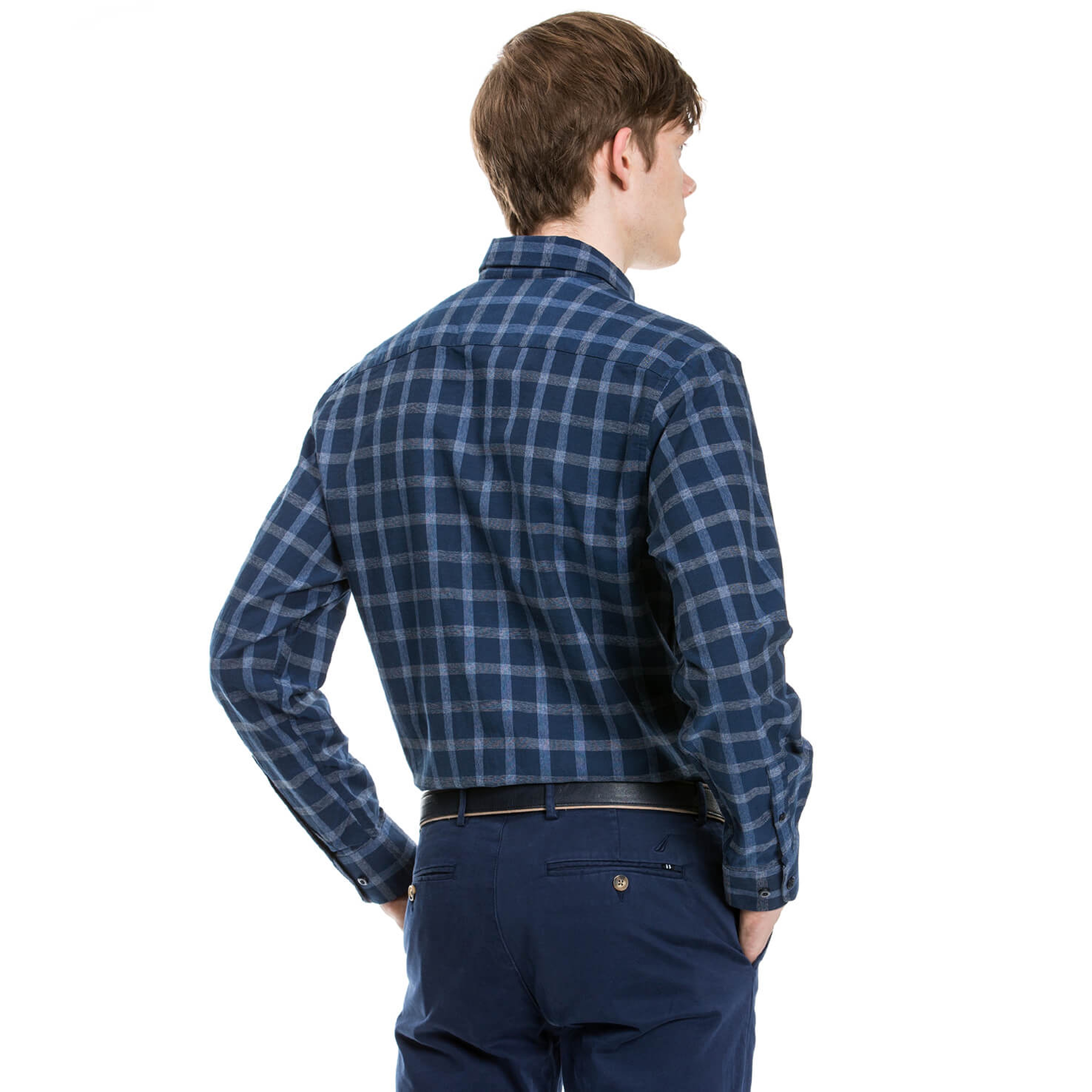 Nautica Erkek Mavi Uzun Kollu Slim Fit Gömlek