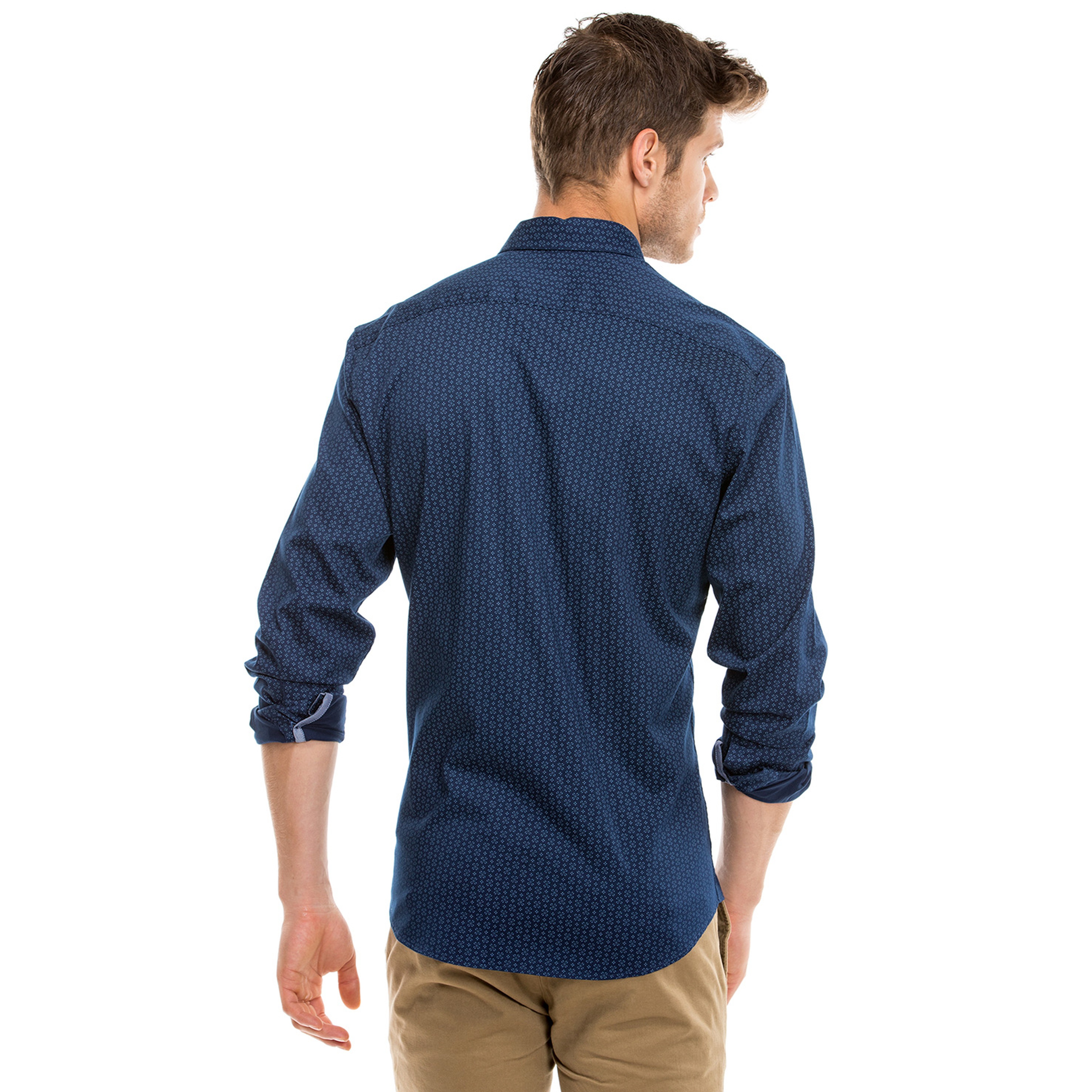 Nautica Erkek Lacivert Uzun Kollu Slim Fit Gömlek