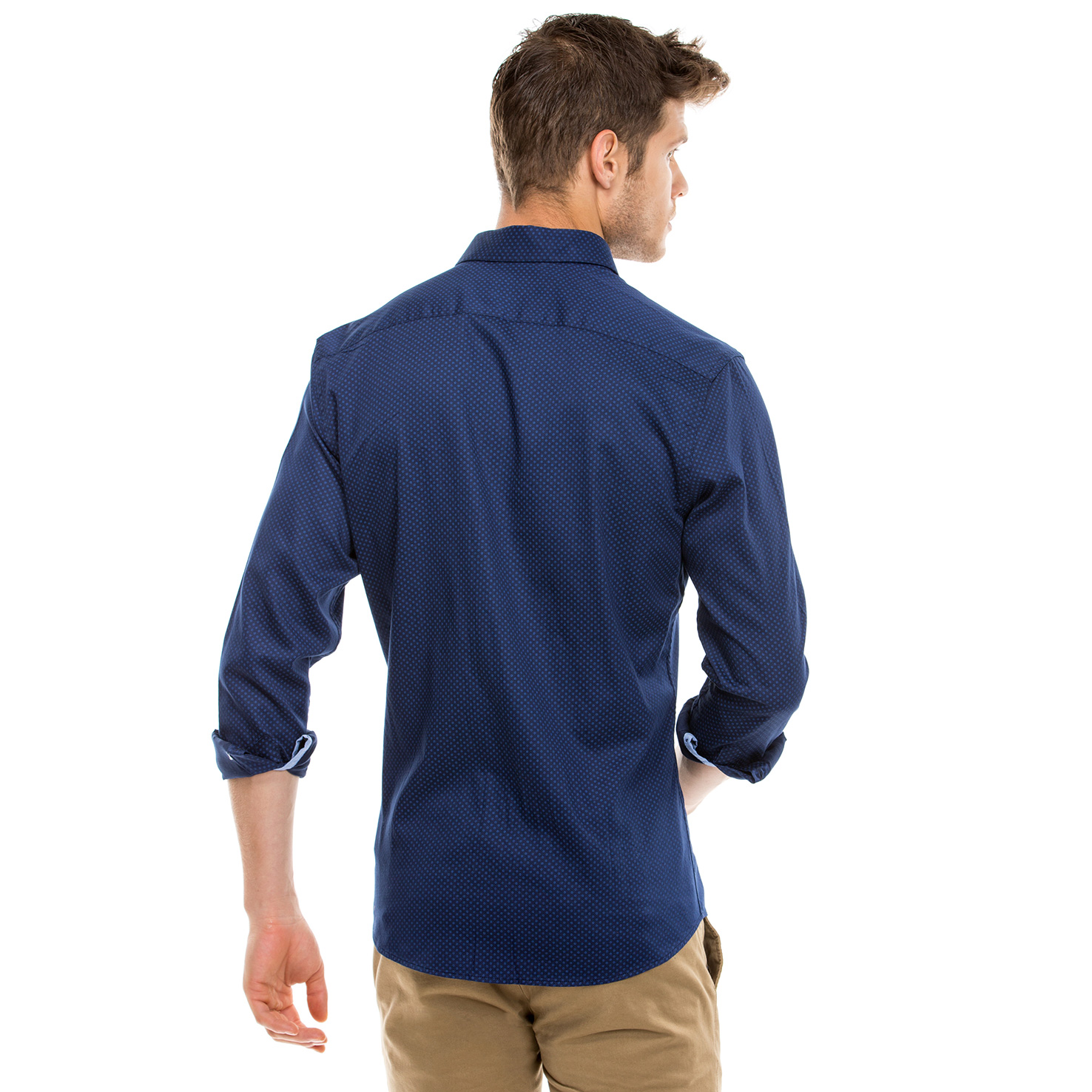 Nautica Erkek Lacivert Uzun Kollu Slim Fit Gömlek