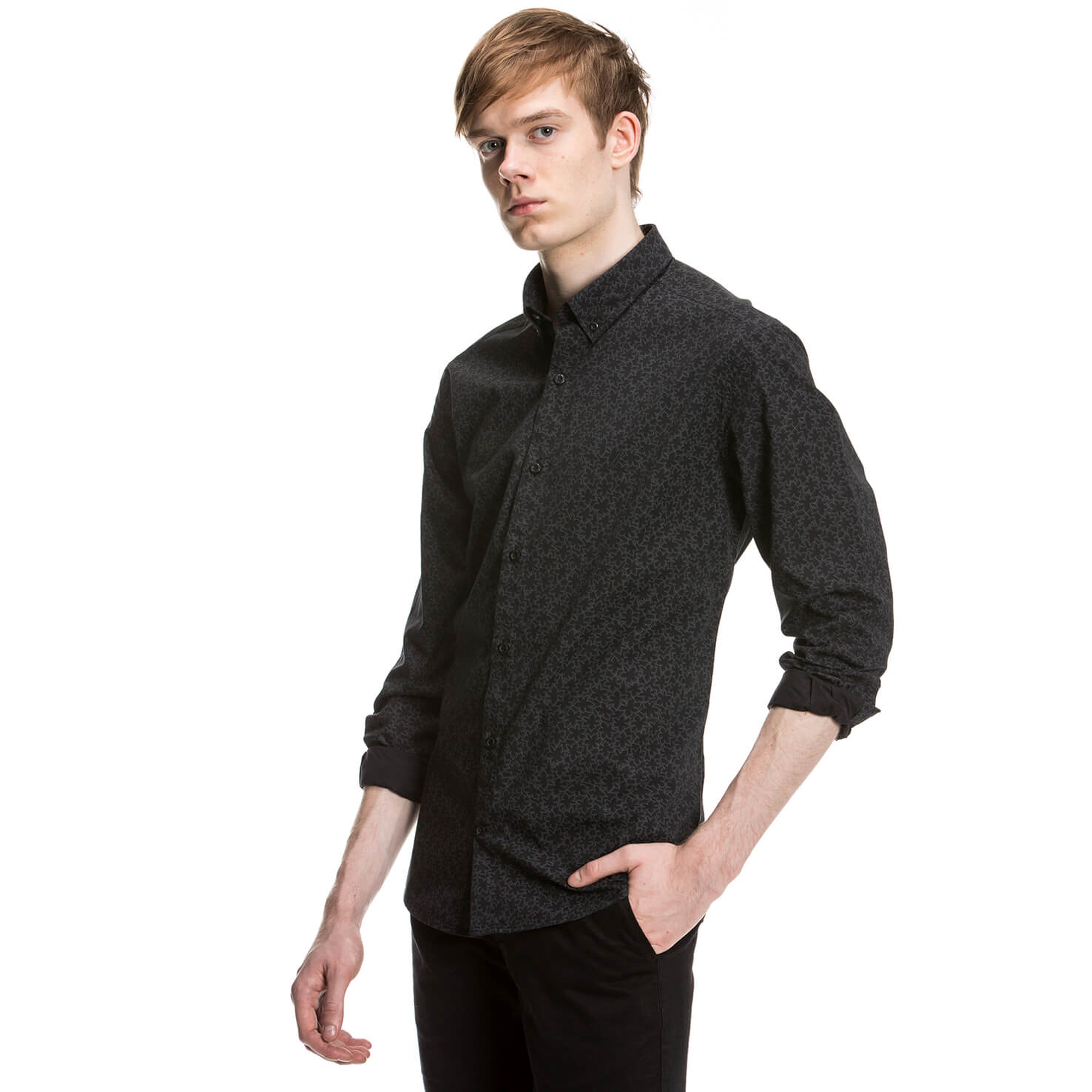 Nautica Erkek Siyah Uzun Kollu Slim Fit Gömlek