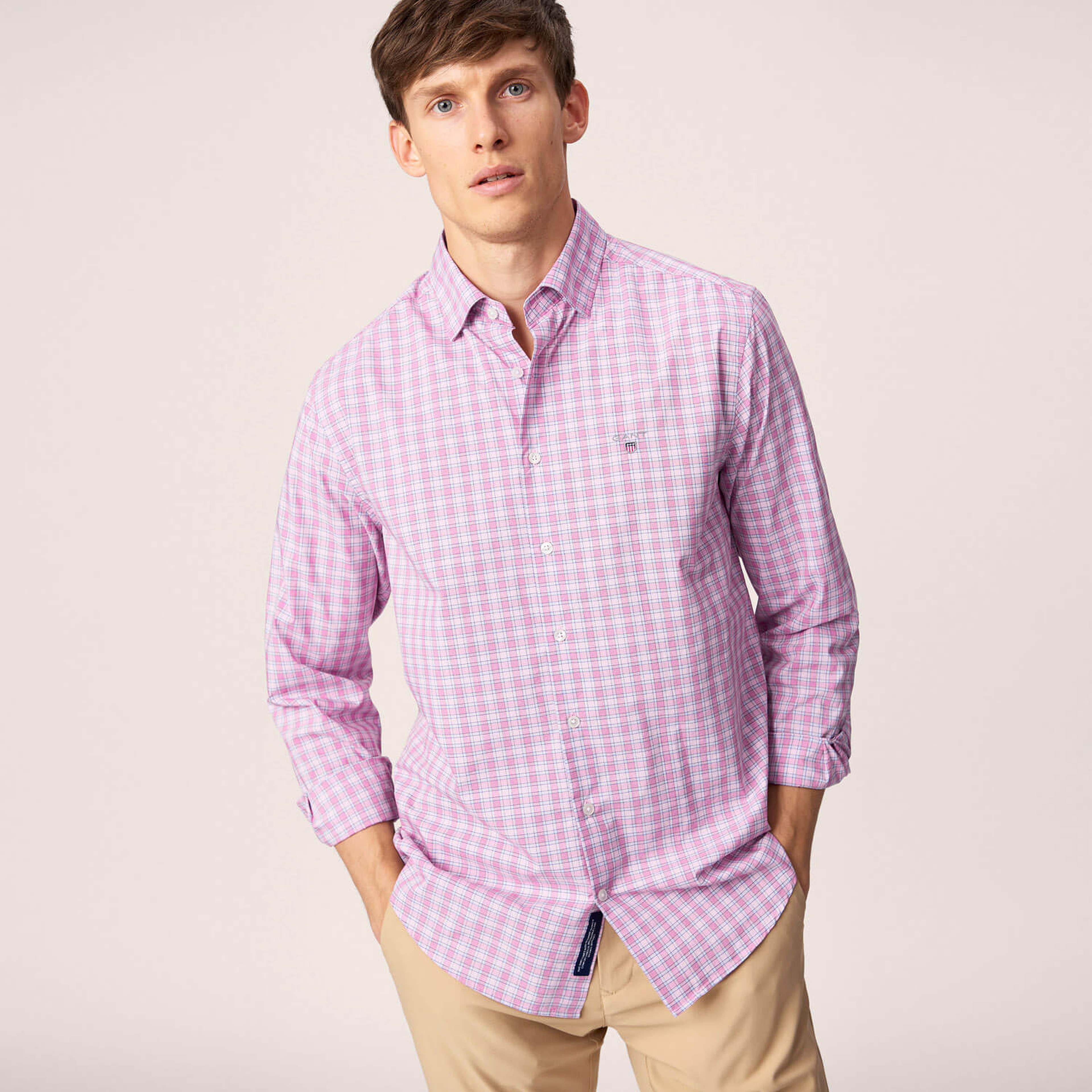 Gant Erkek Pembe Uzun Kollu Regular Fit Gömlek