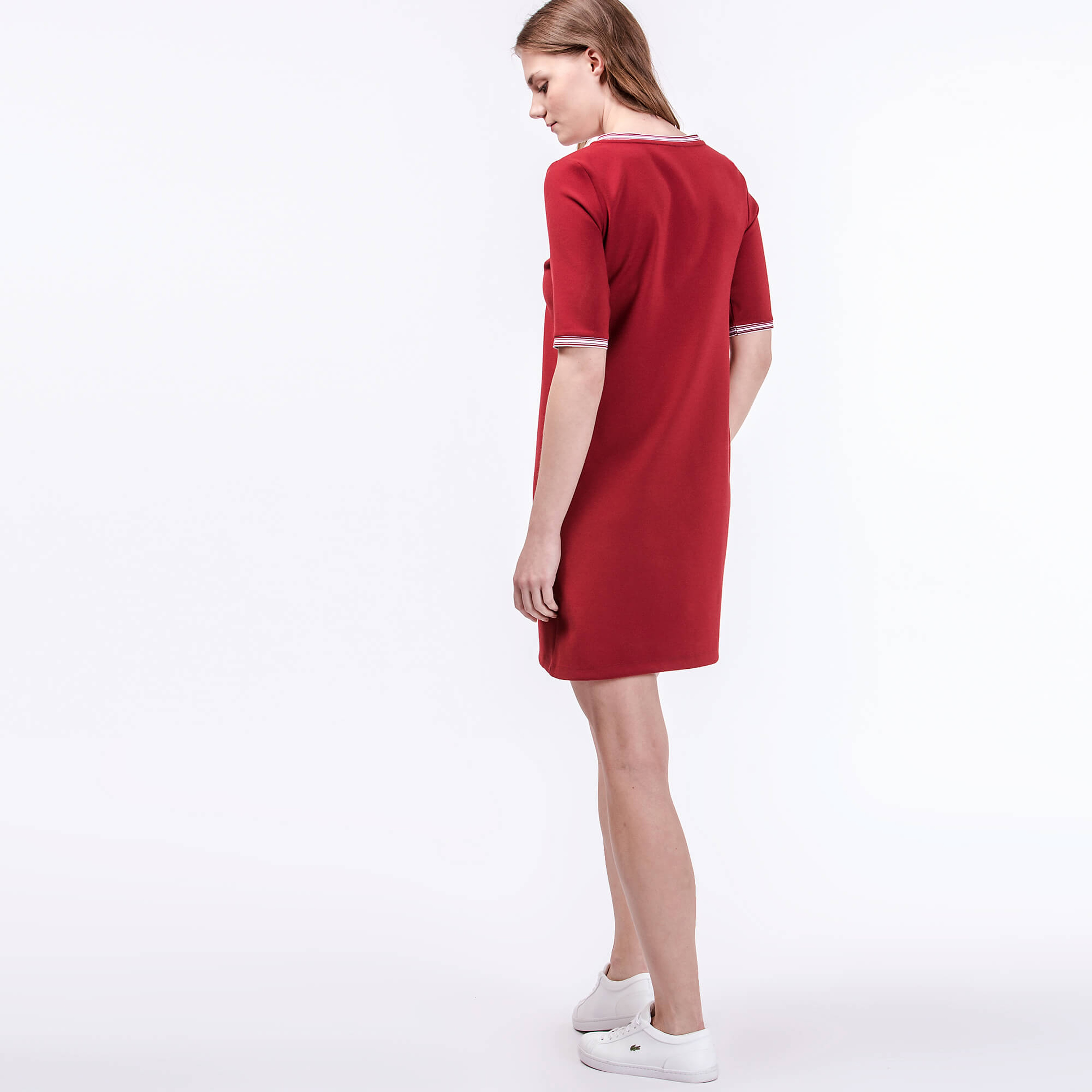 Lacoste Kadın Regular Fit Bordo Elbise