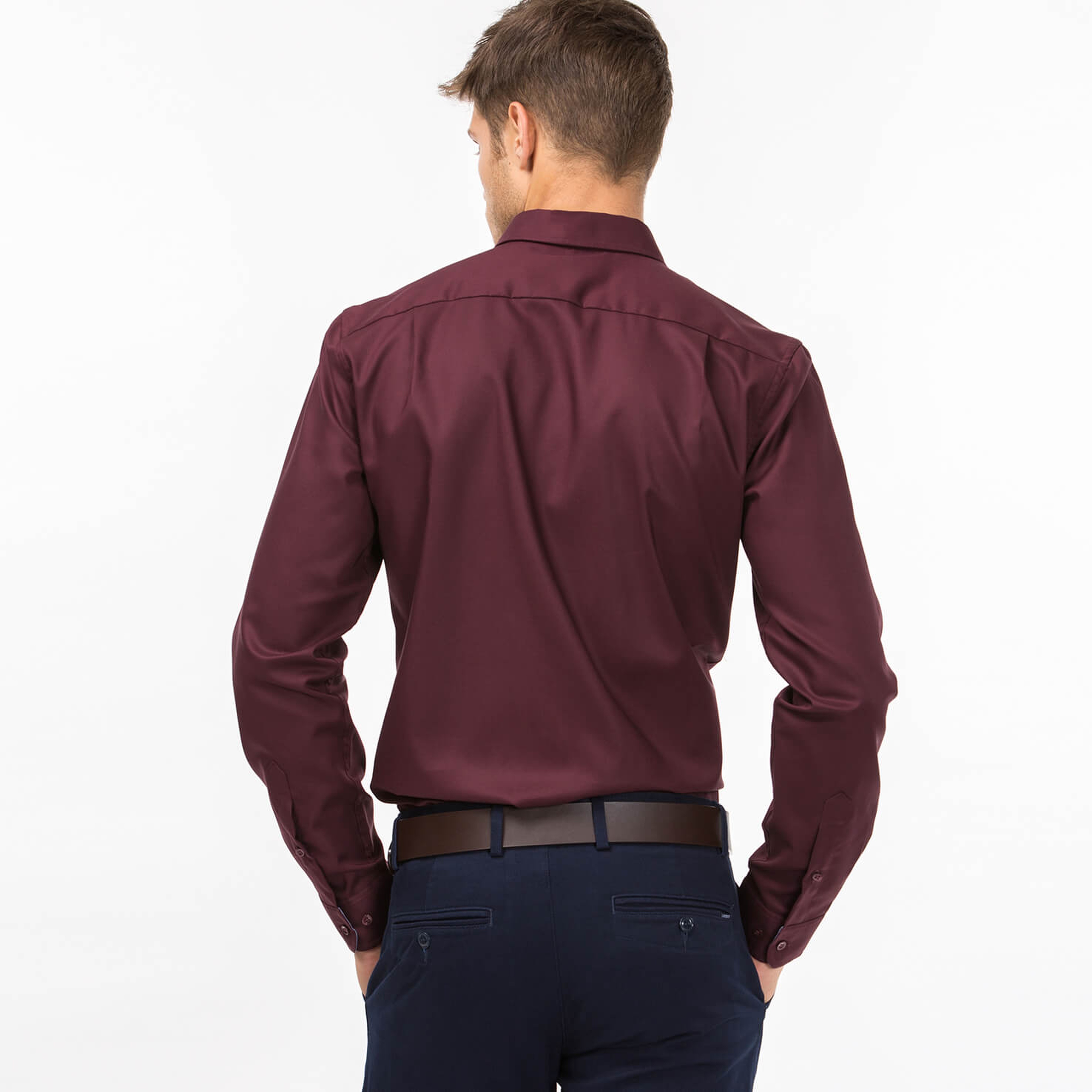 Lacoste Erkek Bordo Slim Fit Uzun Kollu Gömlek