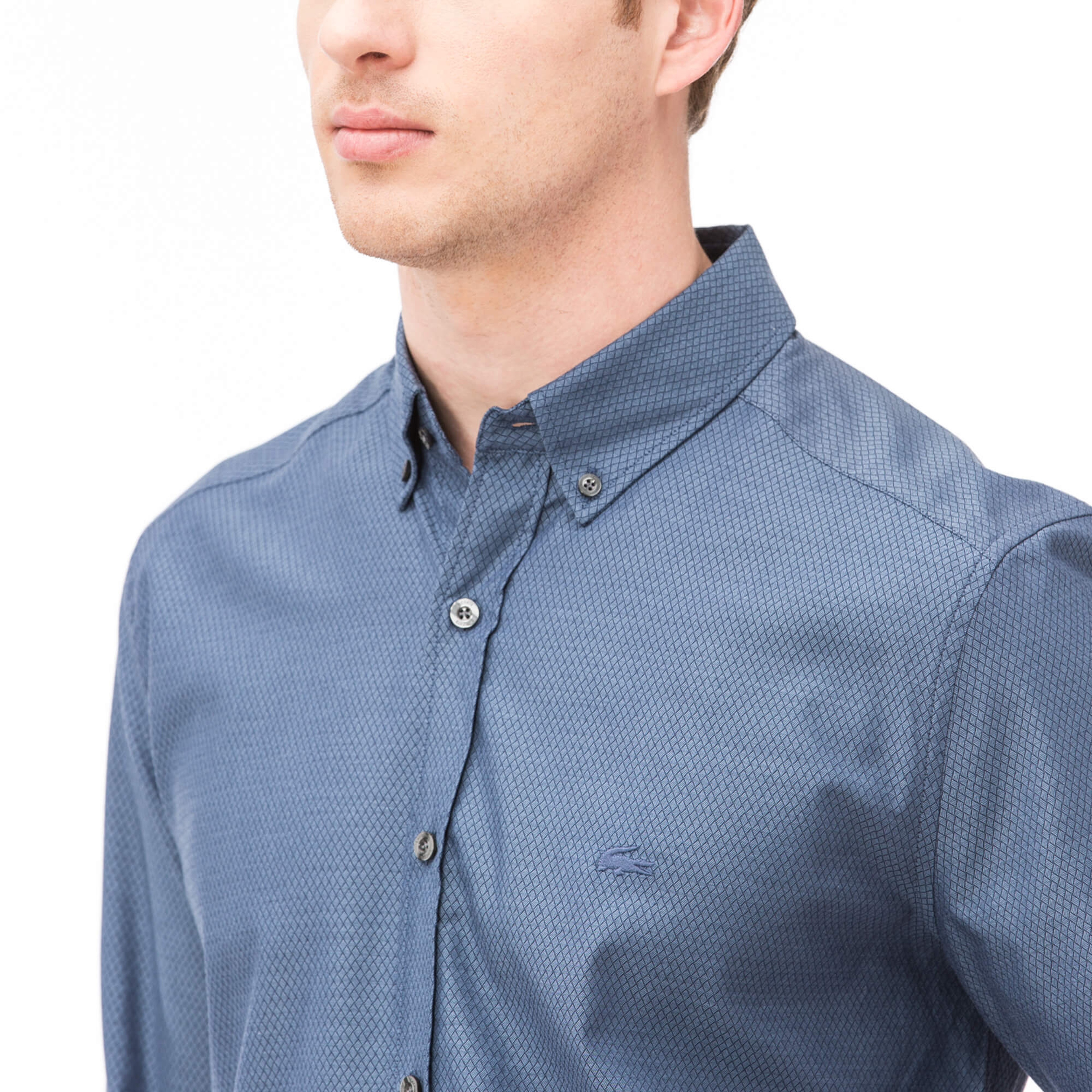 Lacoste Erkek Lacivert Regular Fit Uzun Kollu Gömlek