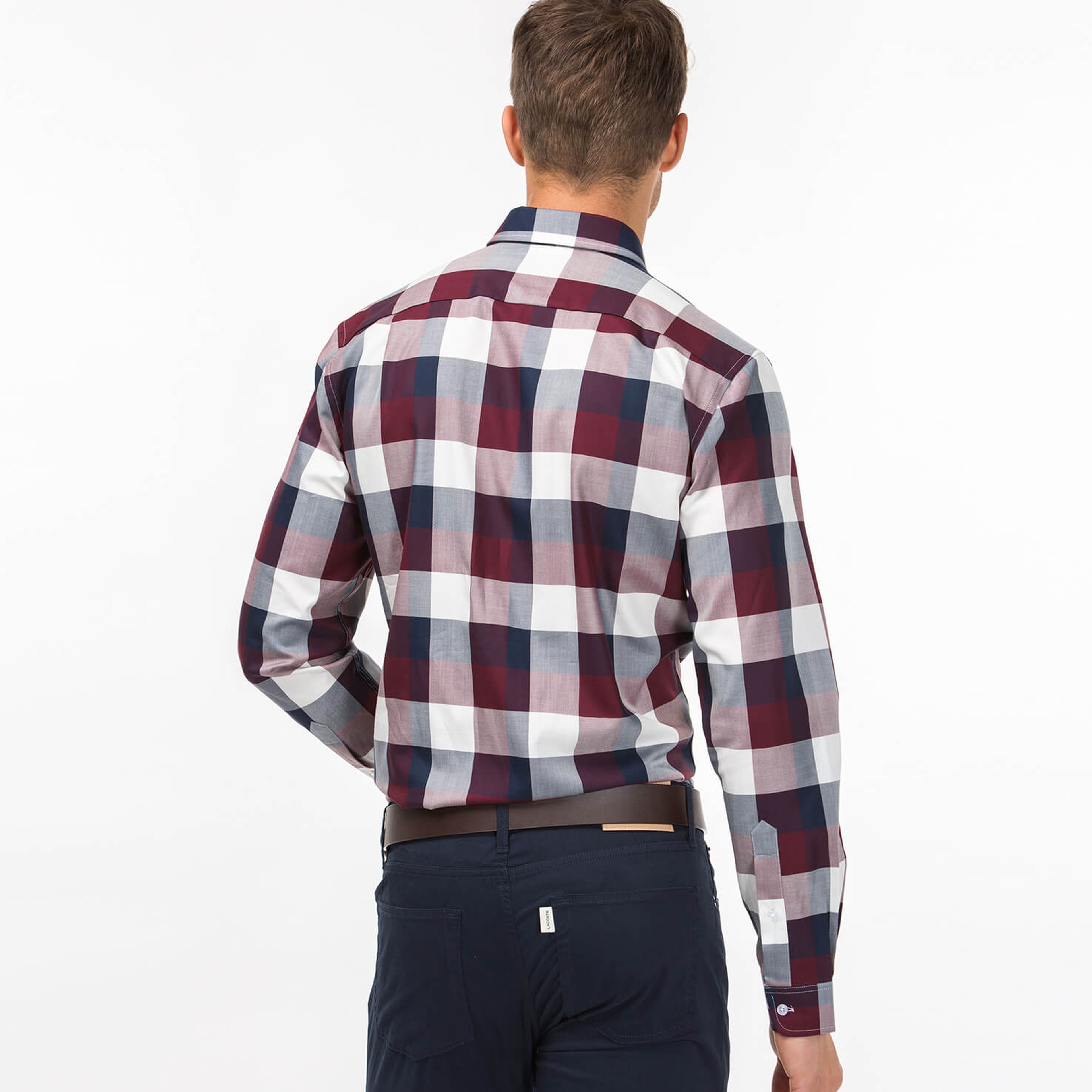 Lacoste Erkek Bordo Slim Fit Uzun Kollu Gömlek