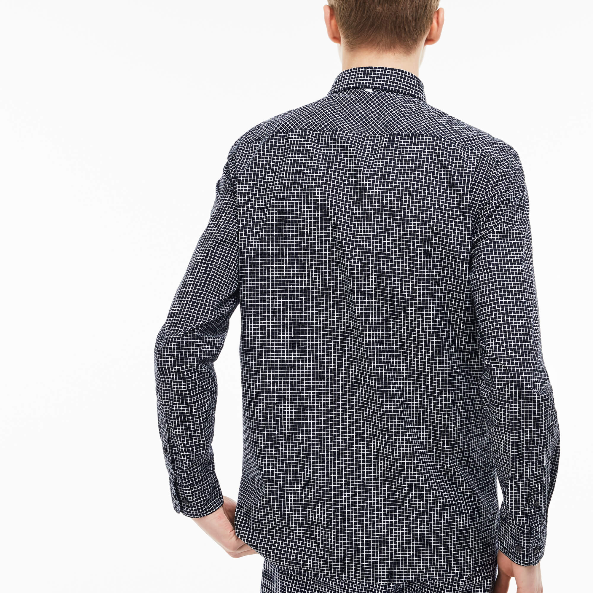 Lacoste Erkek Lacivert Slim Fit Uzun Kollu Gömlek