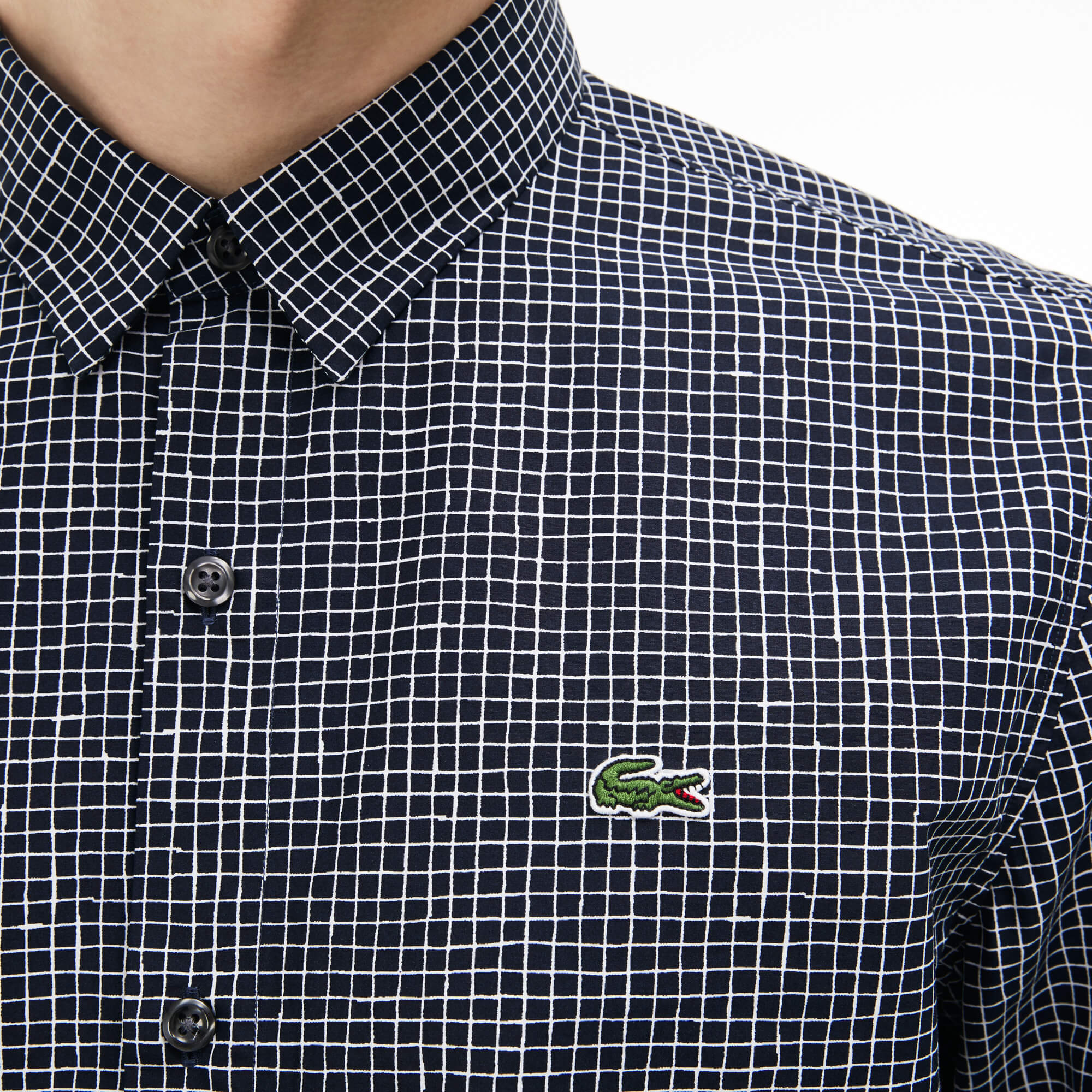 Lacoste Erkek Lacivert Slim Fit Uzun Kollu Gömlek