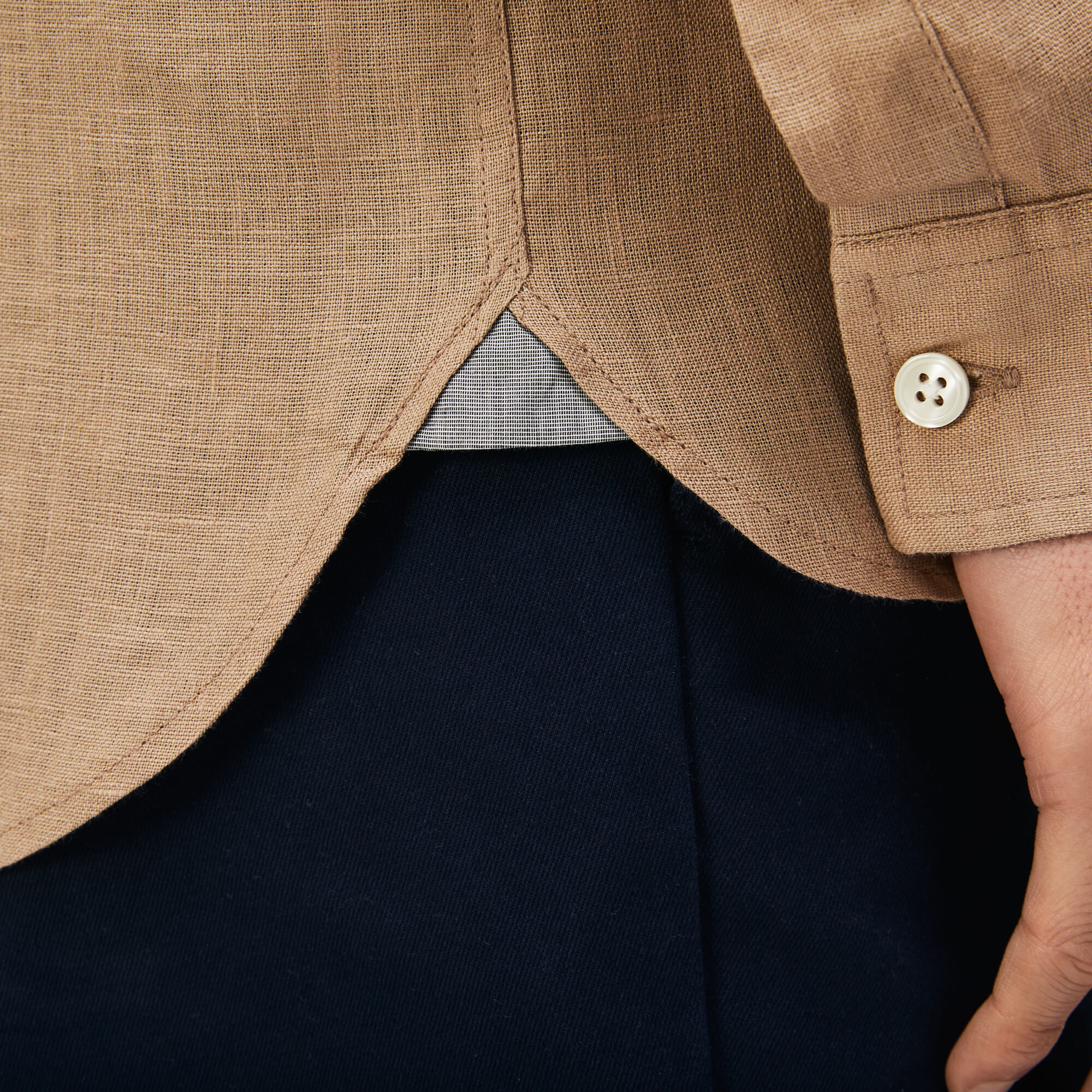 Lacoste Erkek Kahverengi Regular Fit Uzun Kollu Gömlek