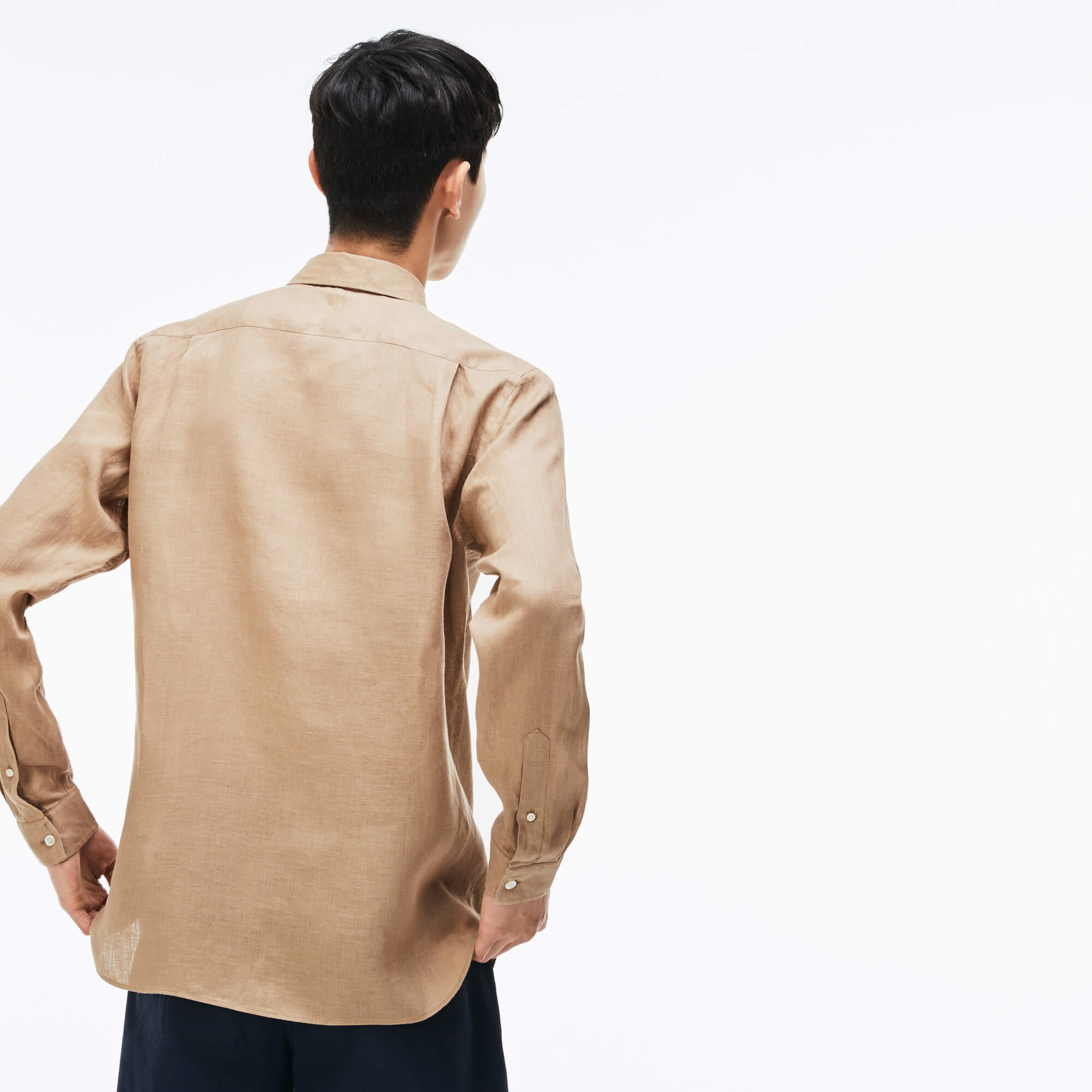 Lacoste Erkek Kahverengi Regular Fit Uzun Kollu Gömlek