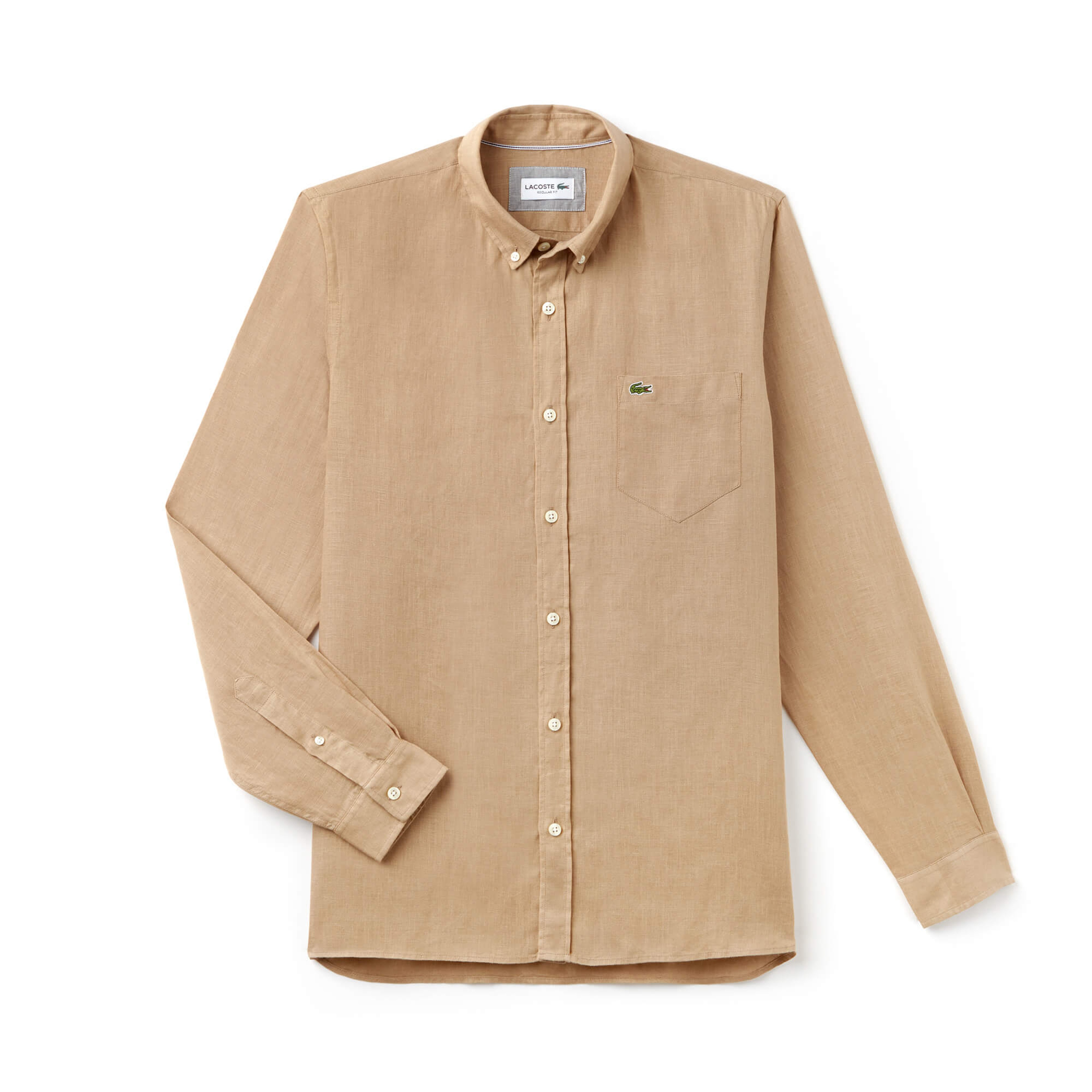 Lacoste Erkek Kahverengi Regular Fit Uzun Kollu Gömlek